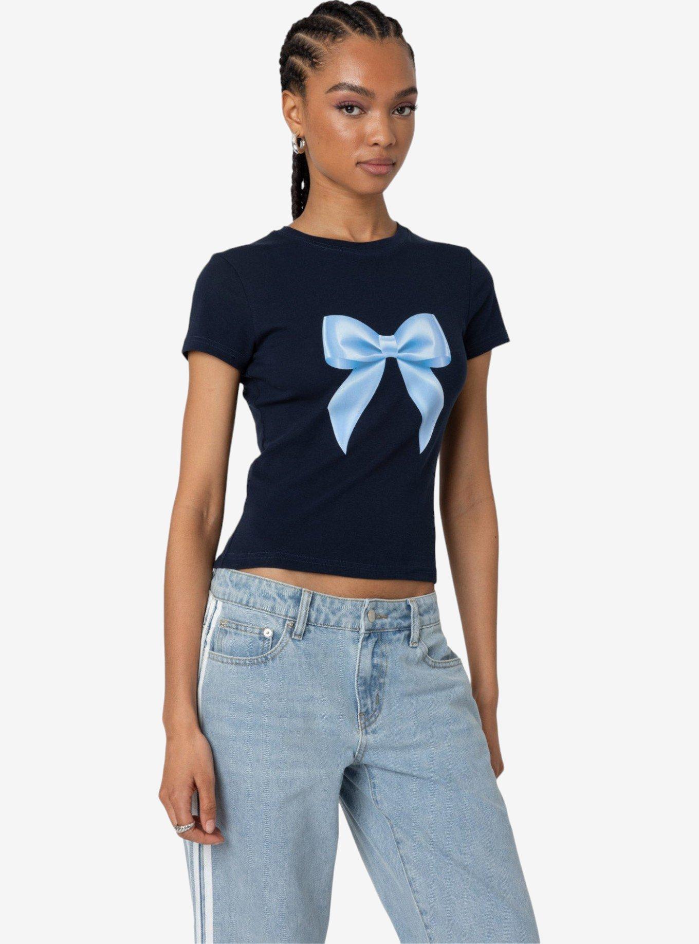 Edikted Tied Up T Shirt, BLUE, alternate - view 4