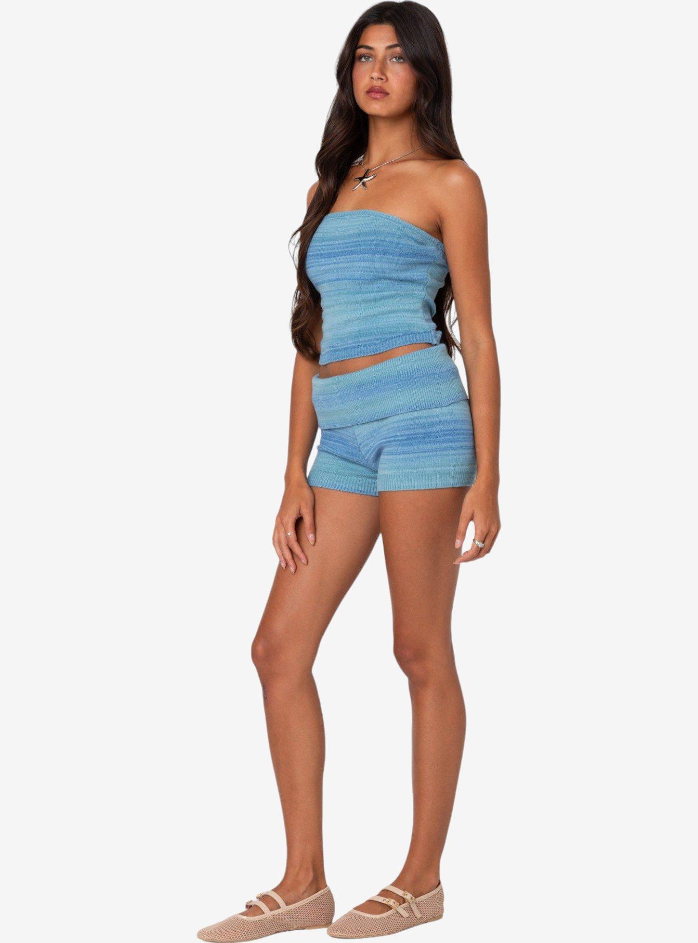 Edikted Daytona Gradient Knit Tube Top, BLUE, alternate