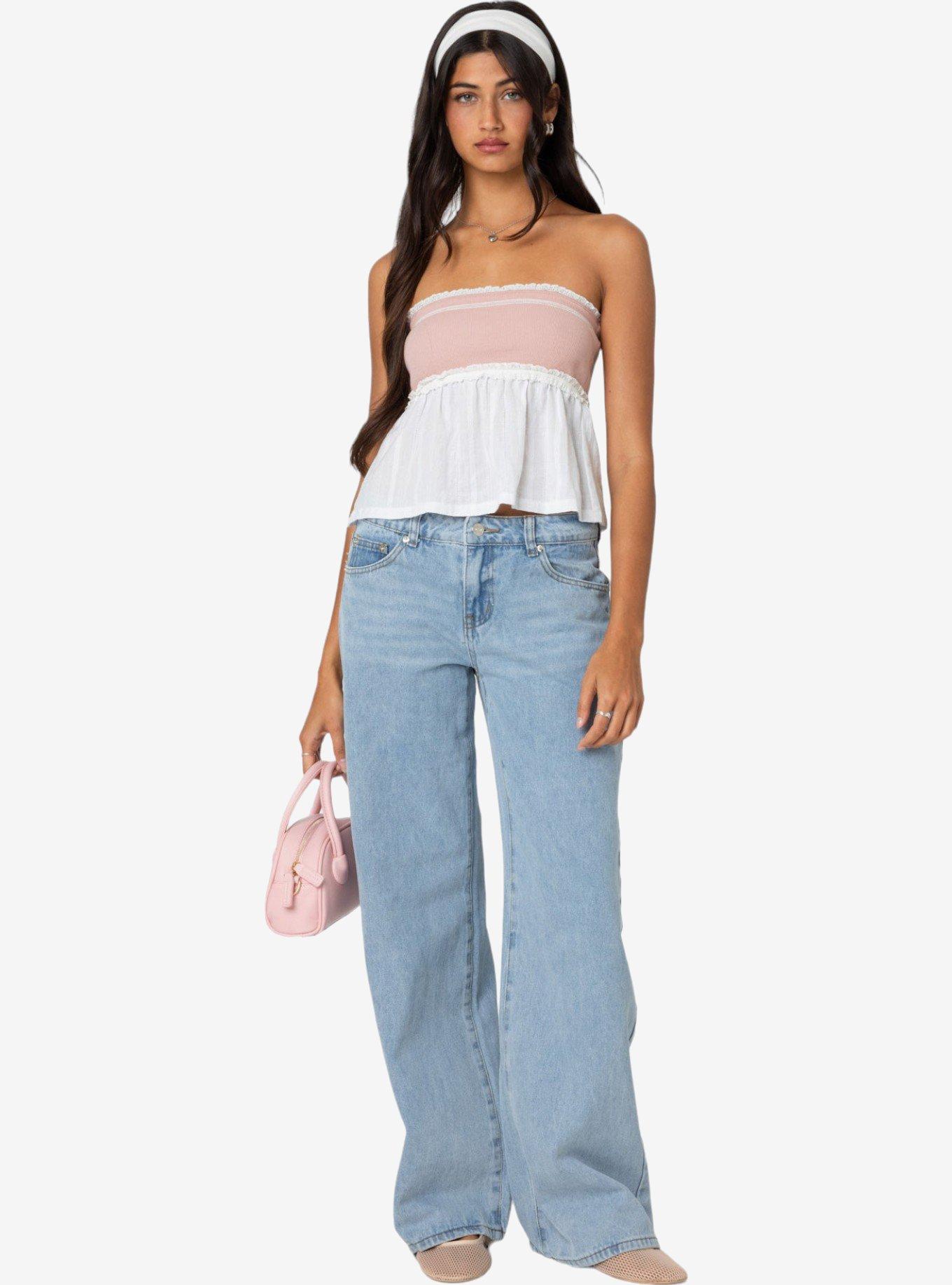 Edikted Rena Ribbed Peplum Tube Top, MULTI, alternate