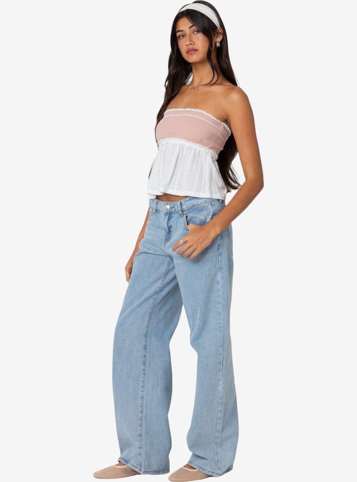 Edikted Rena Ribbed Peplum Tube Top, MULTI, alternate