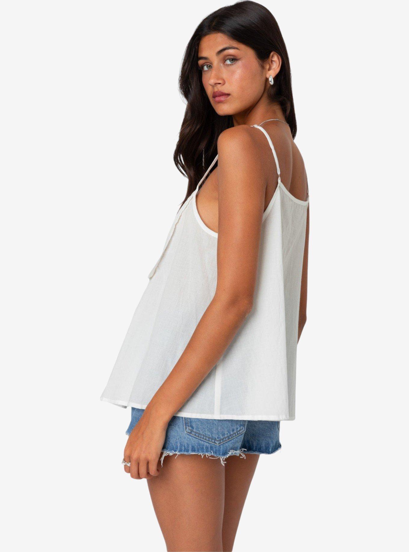 Edikted Eyelet Trim Paneled Top, BRIGHT WHITE, alternate