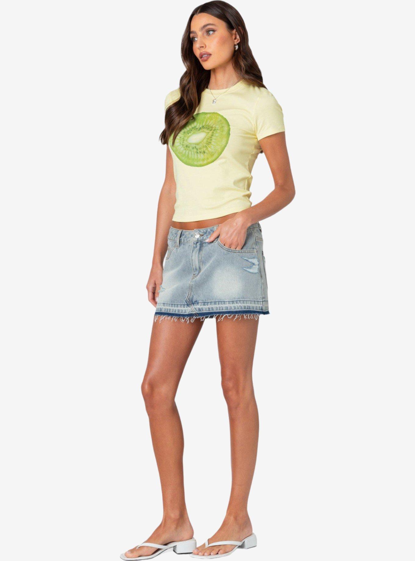 Edikted Kiwi T Shirt, BRIGHT YELLOW, alternate