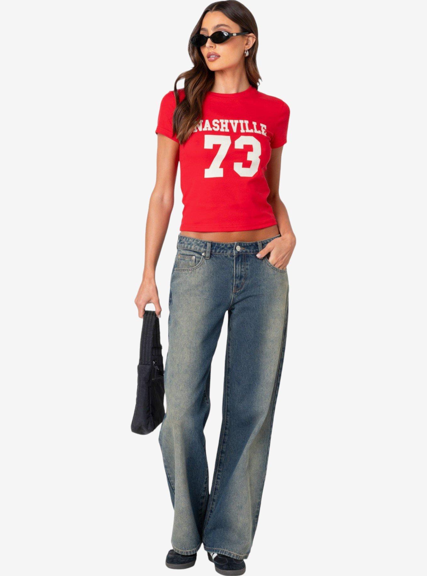 Edikted Nashville T Shirt, RED, alternate