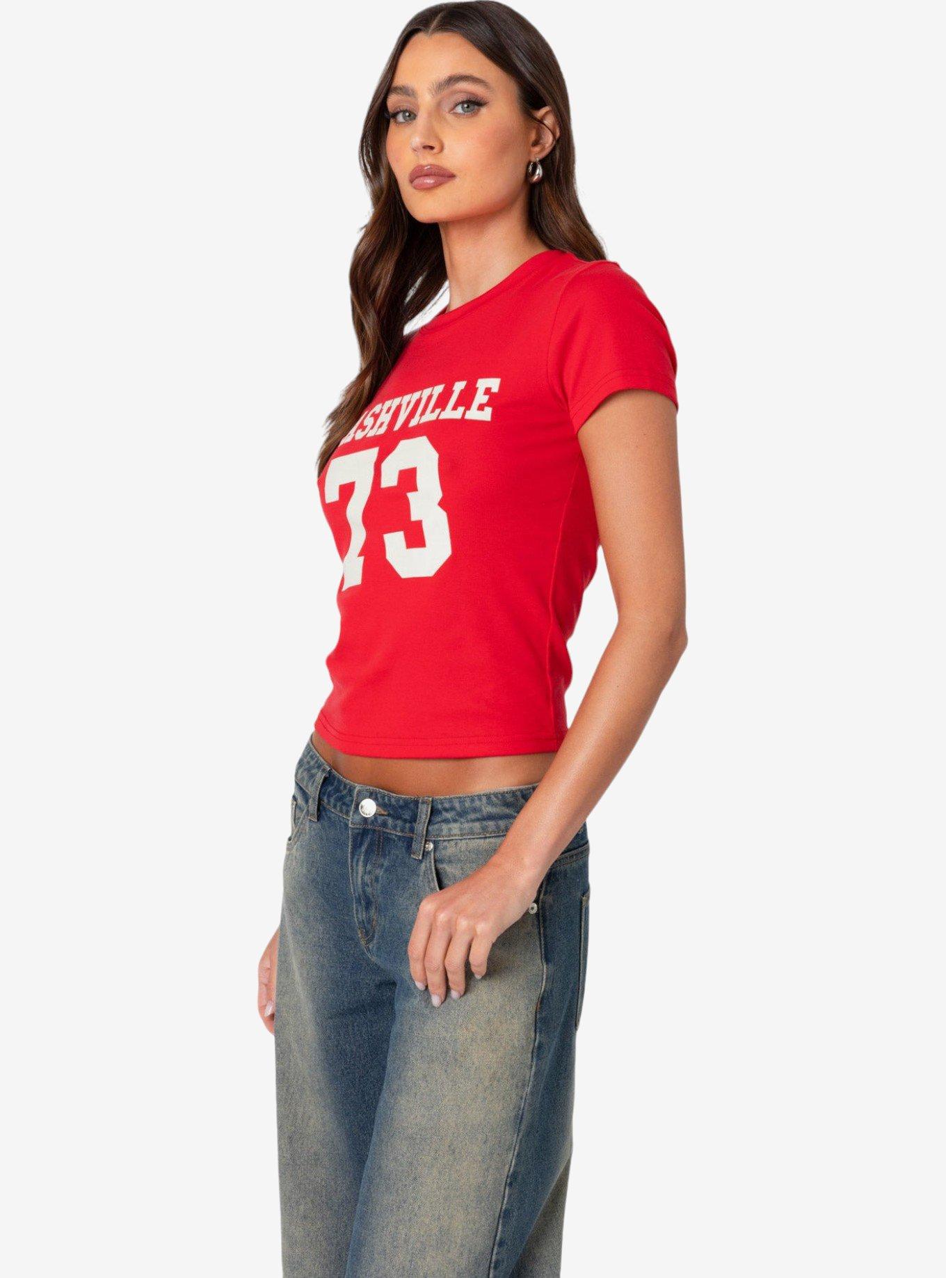 Edikted Nashville T Shirt, RED, alternate