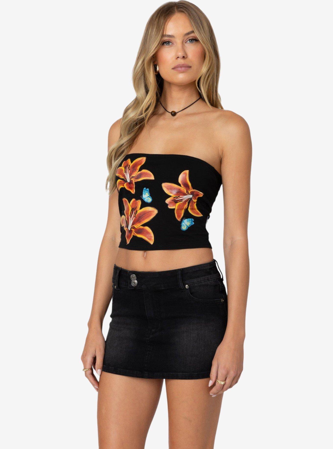 Edikted Tigerlily Tube Top, BLACK, alternate