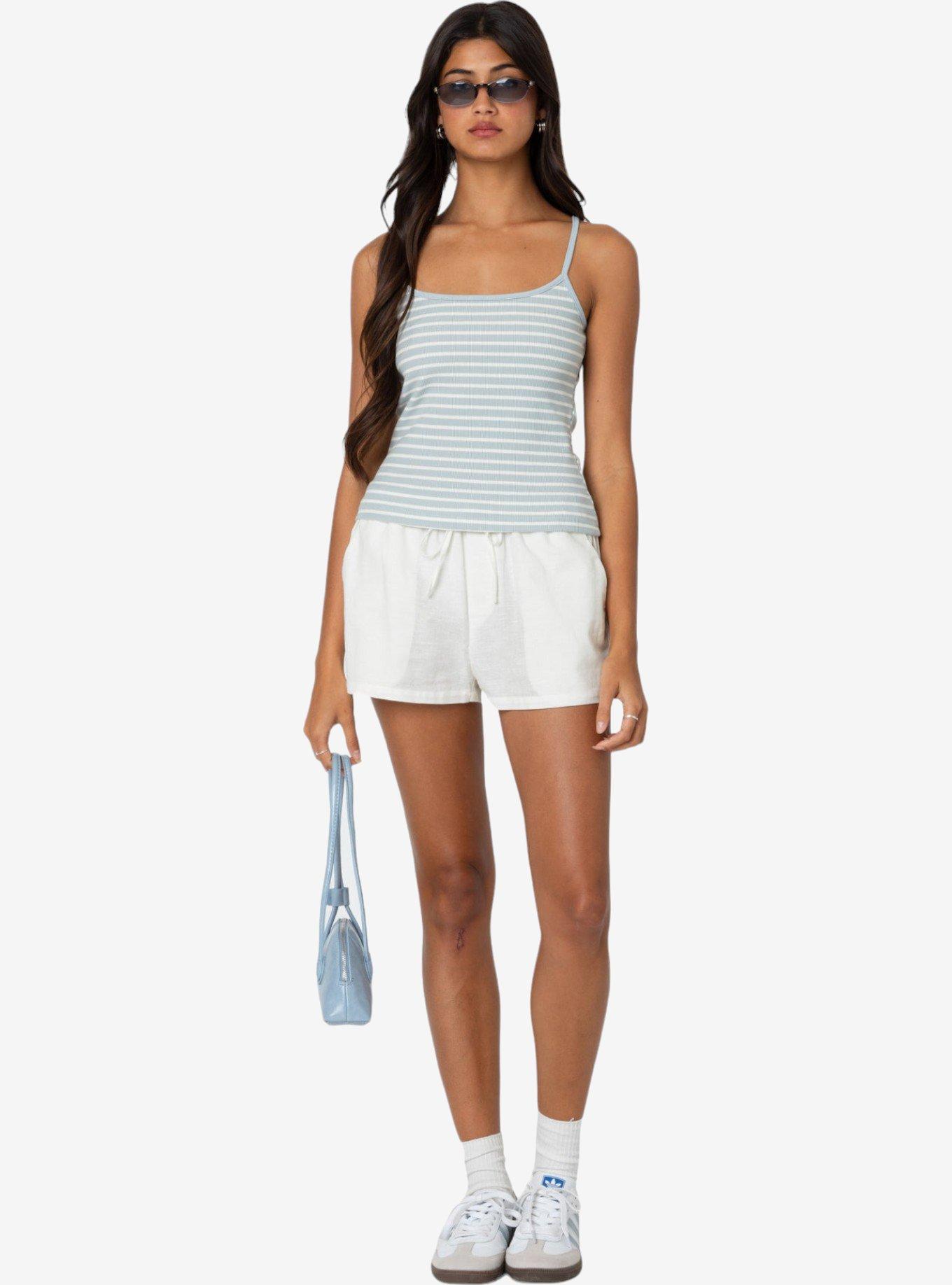 Edikted Gretta Striped Ribbed Tank Top, BLUE, alternate
