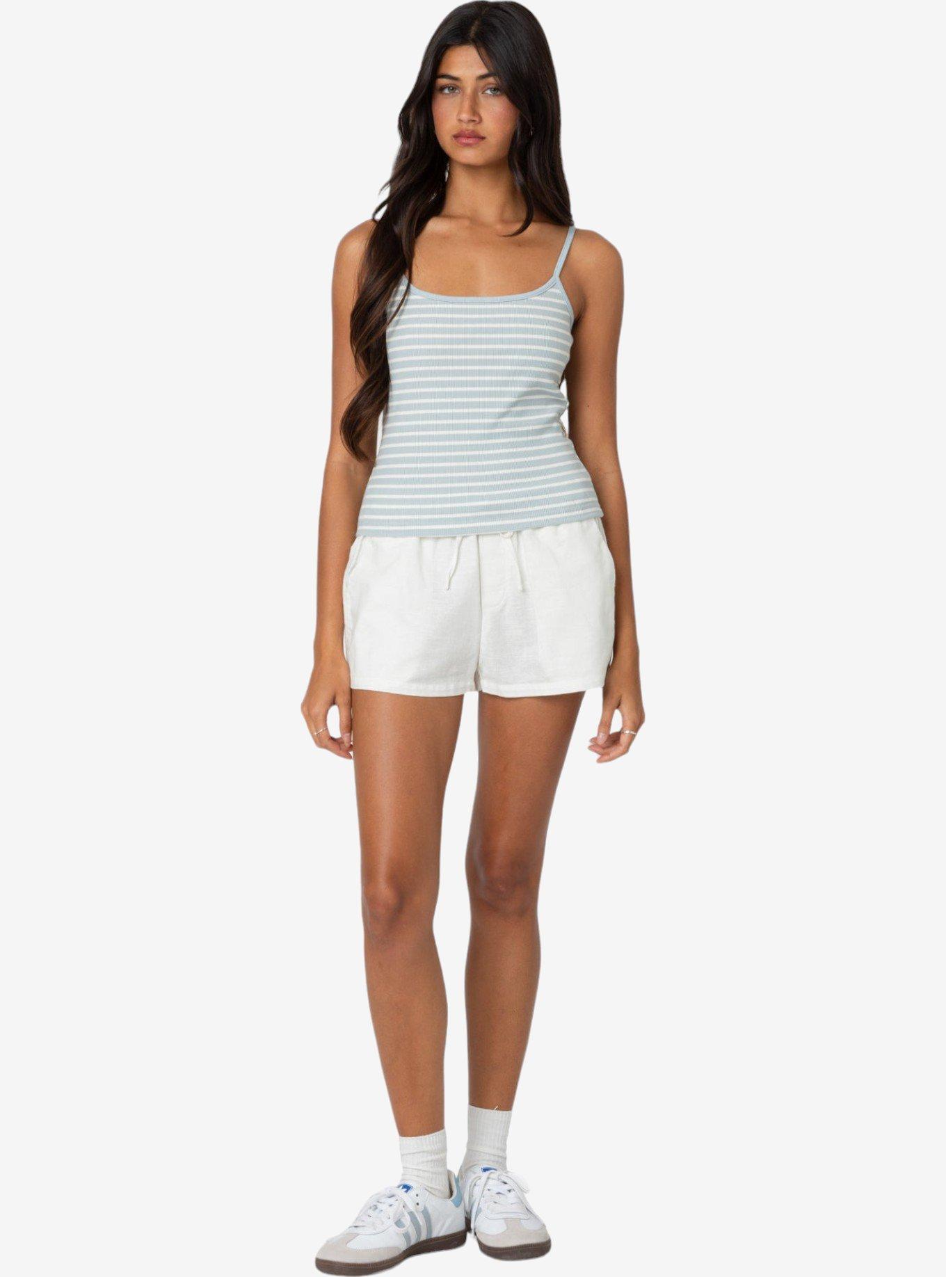 Edikted Gretta Striped Ribbed Tank Top, BLUE, alternate
