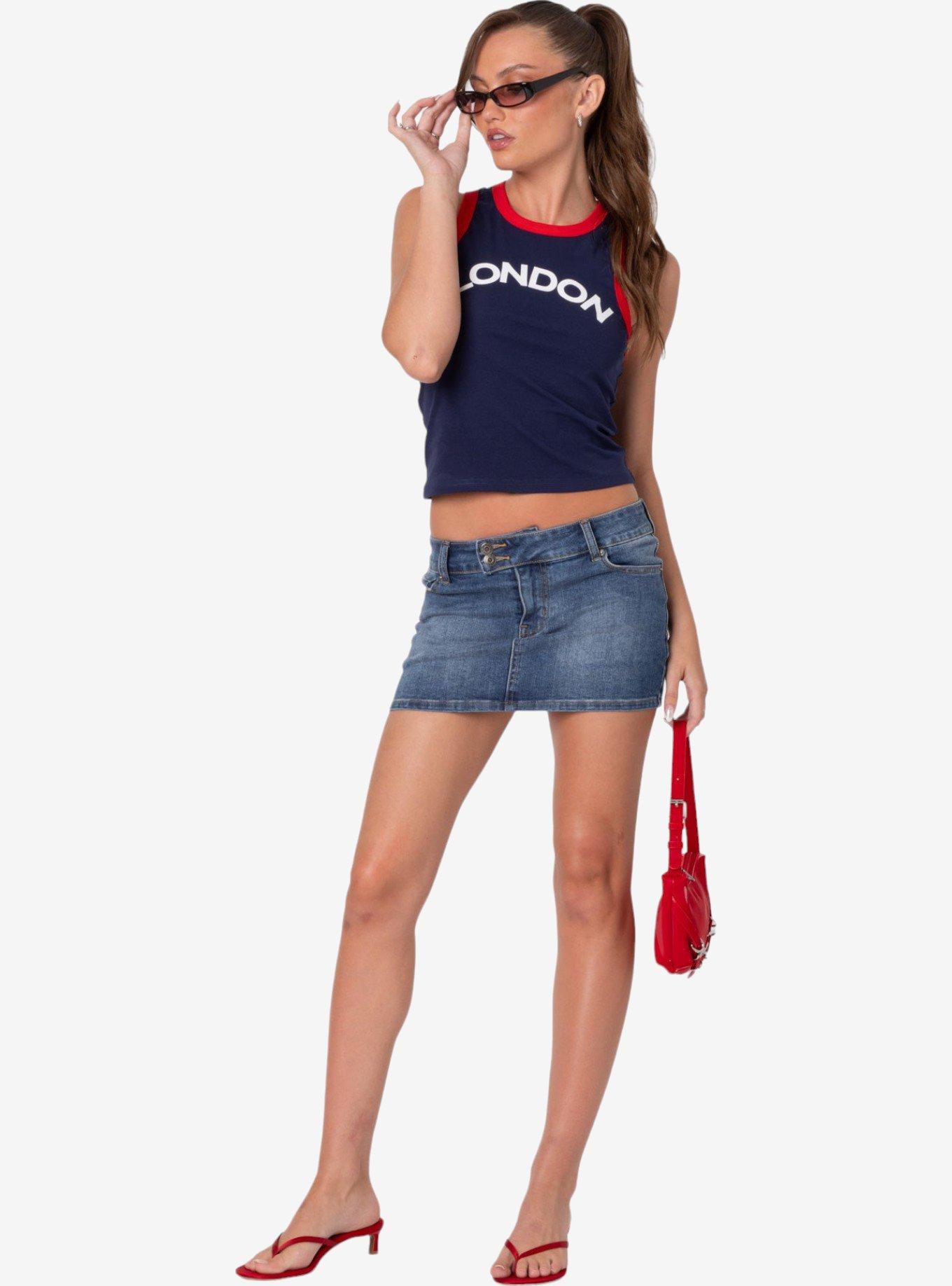 Edikted London Girl Contrast Tank Top, BLUE, alternate