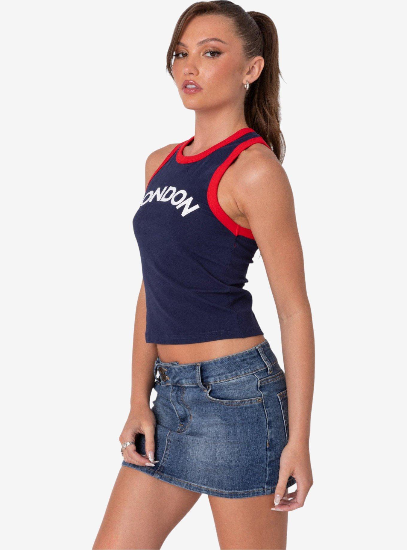 Edikted London Girl Contrast Tank Top, BLUE, alternate