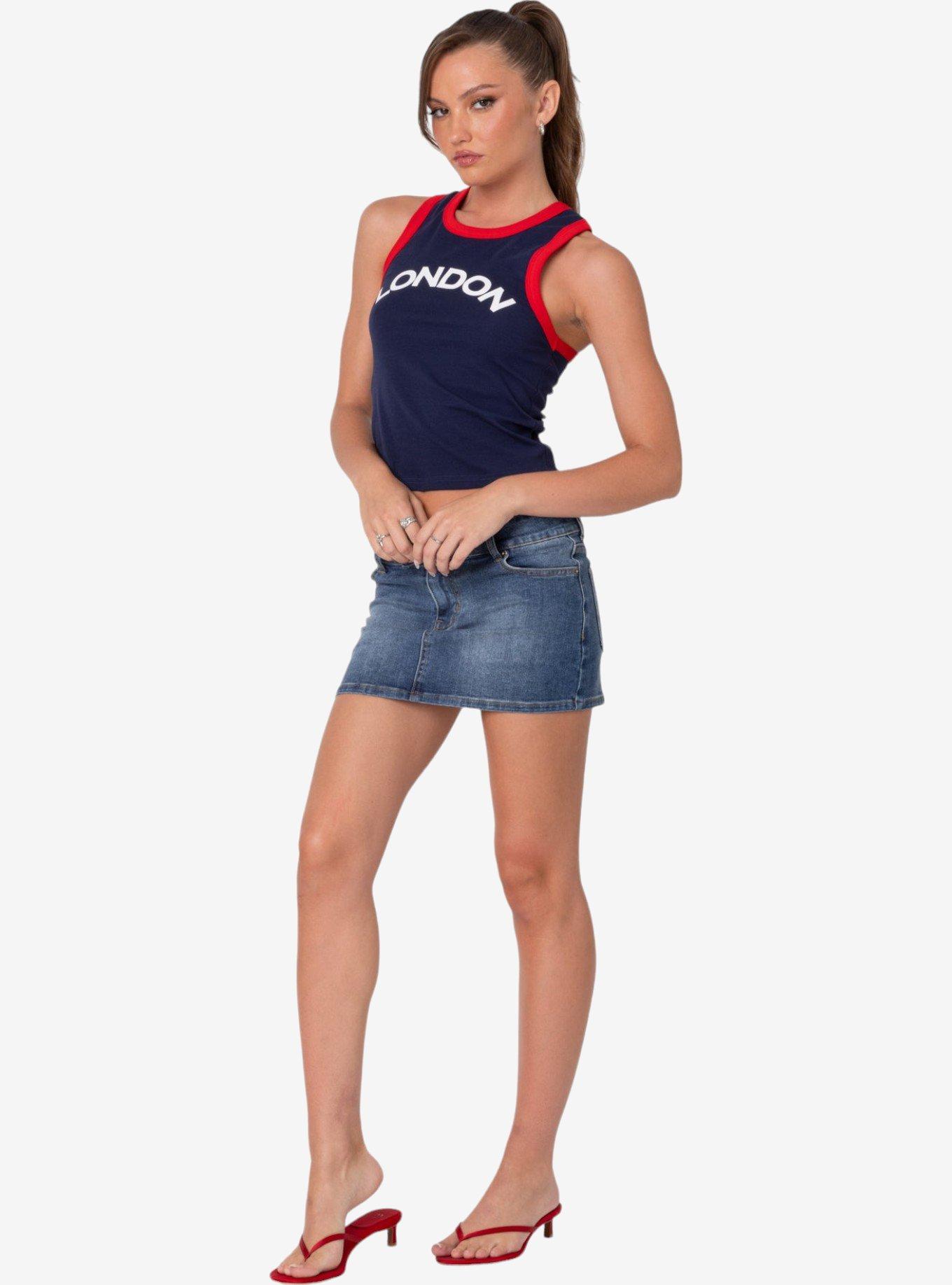 Edikted London Girl Contrast Tank Top, BLUE, alternate
