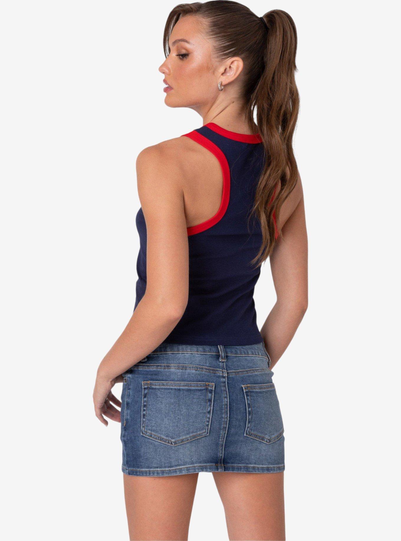 Edikted London Girl Contrast Tank Top, BLUE, alternate