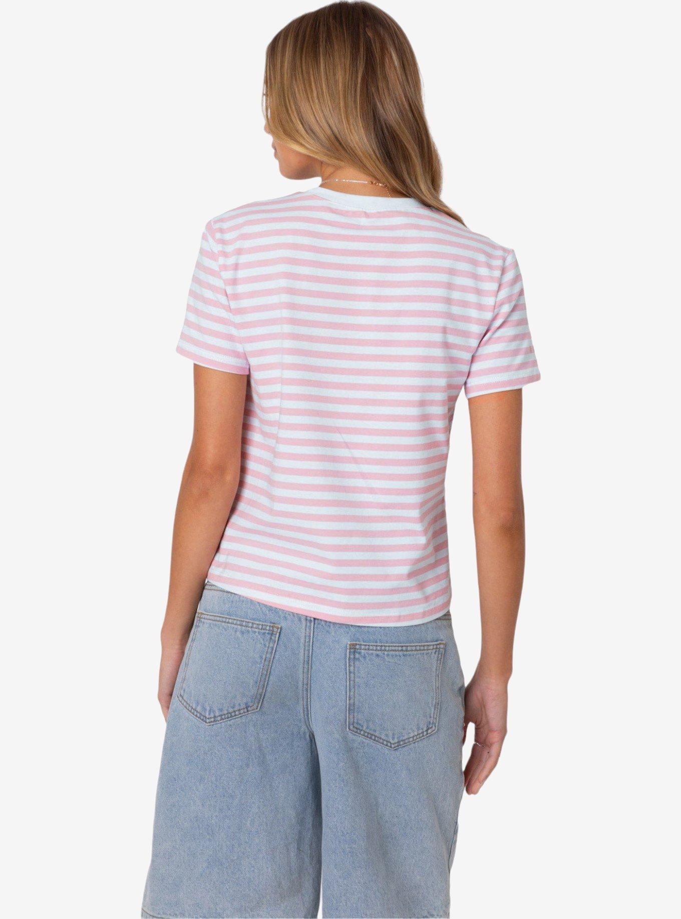 Edikted Callahan Striped T Shirt, PINK, alternate