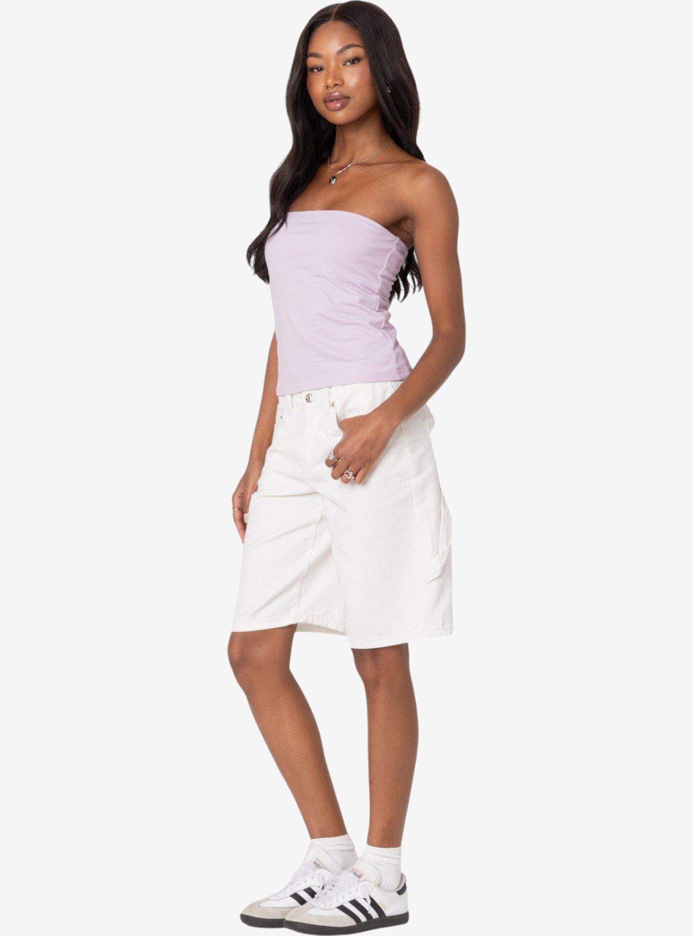 Edikted Built In Bra Tube Top, PURPLE, alternate