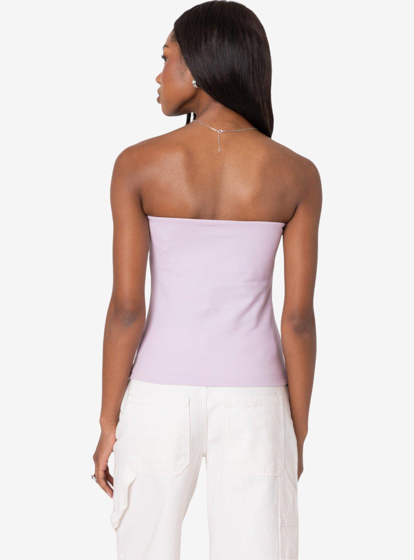 Edikted Built In Bra Tube Top, PURPLE, alternate