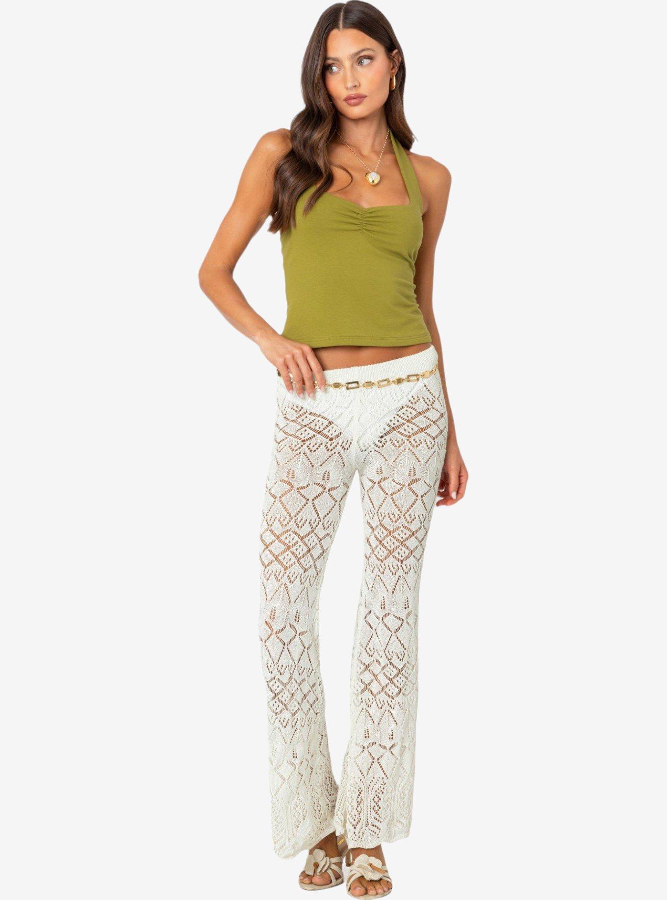 Edikted Poet Cinched Halter Top, GREEN, alternate