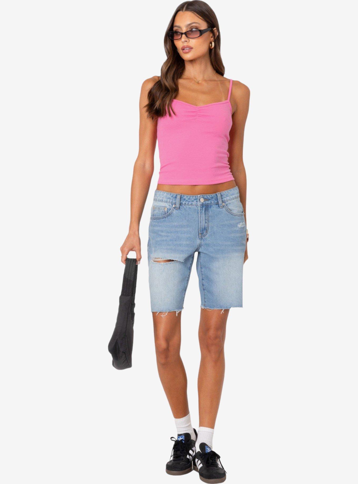 Edikted Makena Cinched Tank Top, PINK, alternate