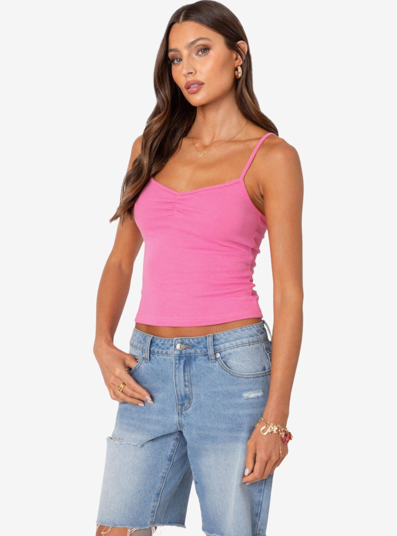 Edikted Makena Cinched Tank Top, PINK, alternate