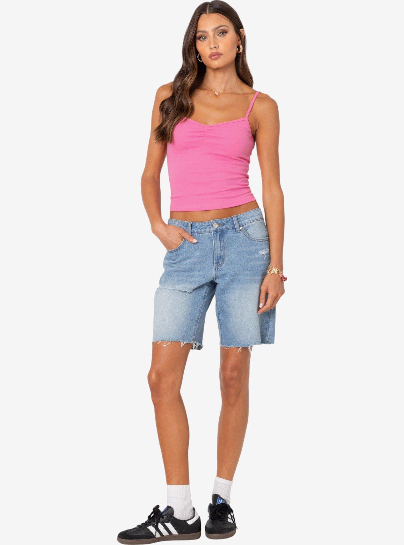 Edikted Makena Cinched Tank Top, PINK, alternate
