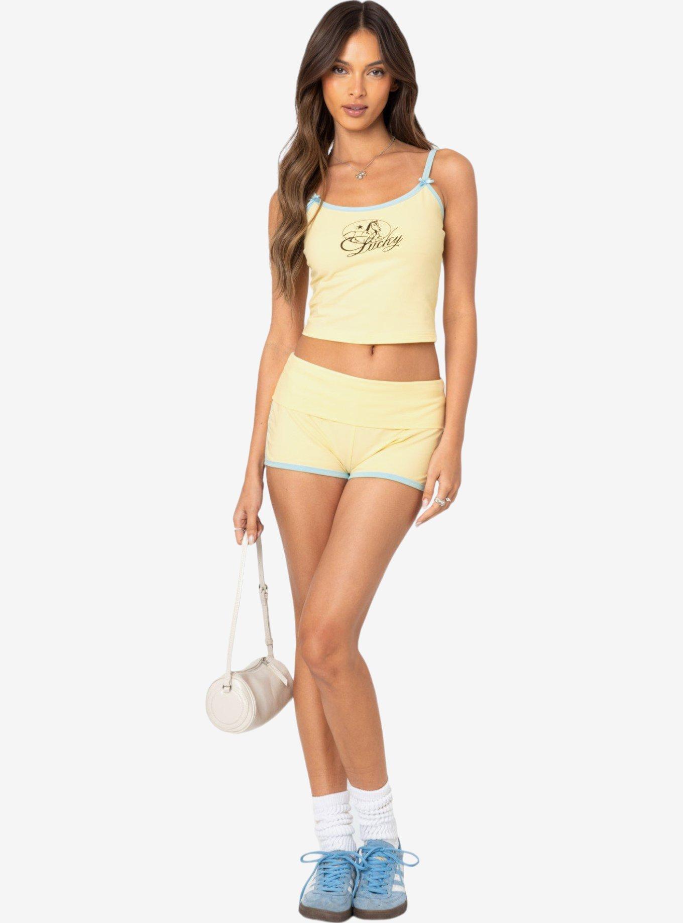 Edikted Lucky Contrast Tank Top, BRIGHT YELLOW, alternate