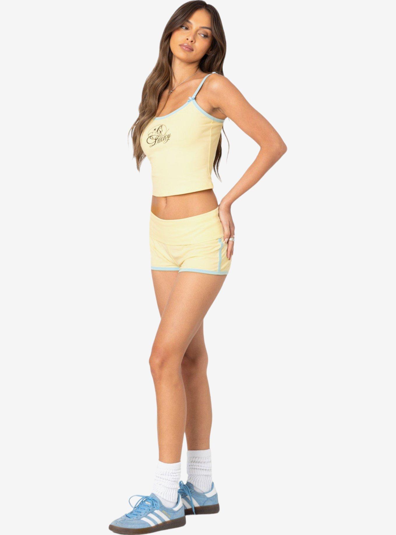 Edikted Lucky Contrast Tank Top, BRIGHT YELLOW, alternate