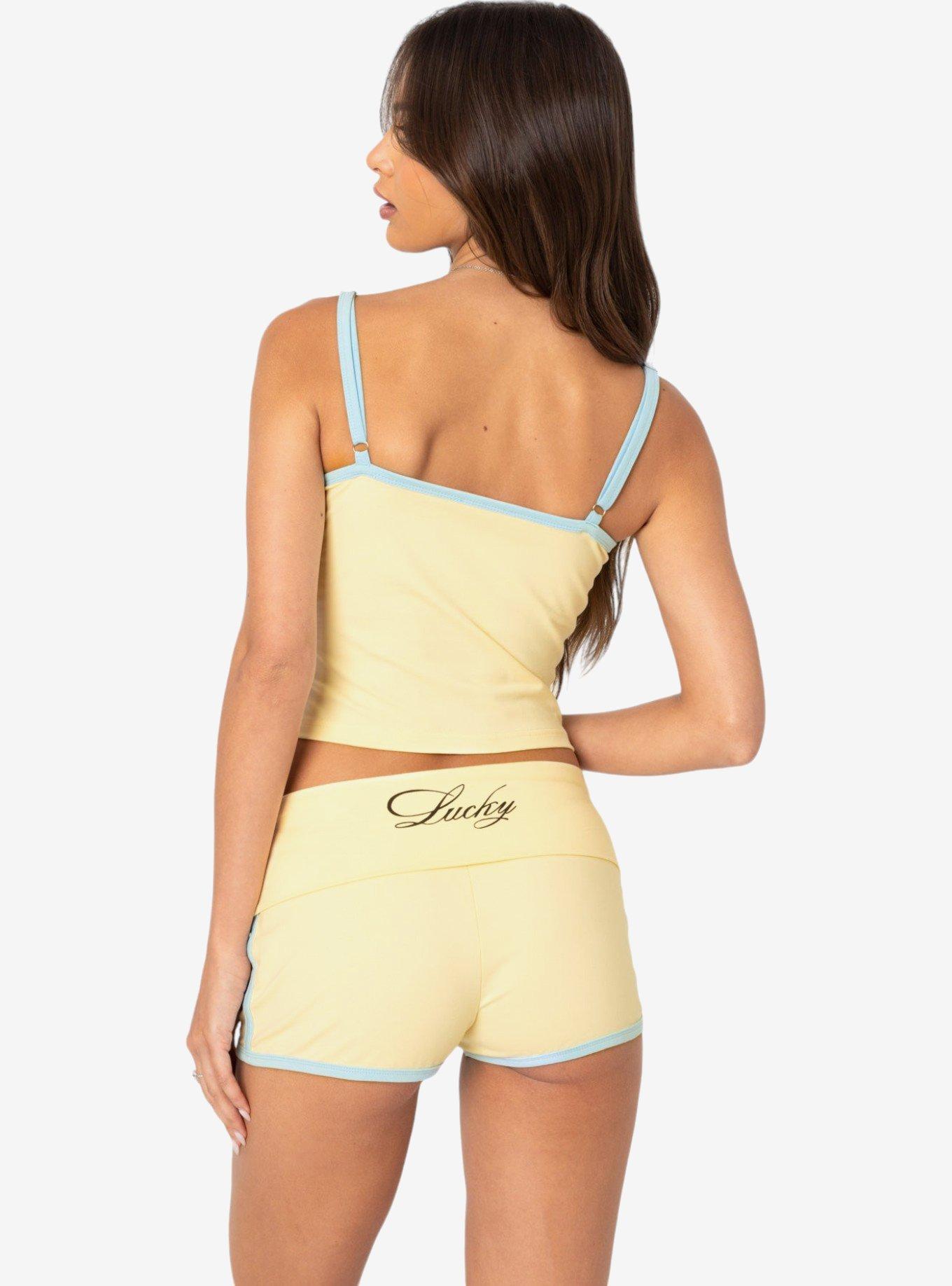 Edikted Lucky Contrast Tank Top, BRIGHT YELLOW, alternate