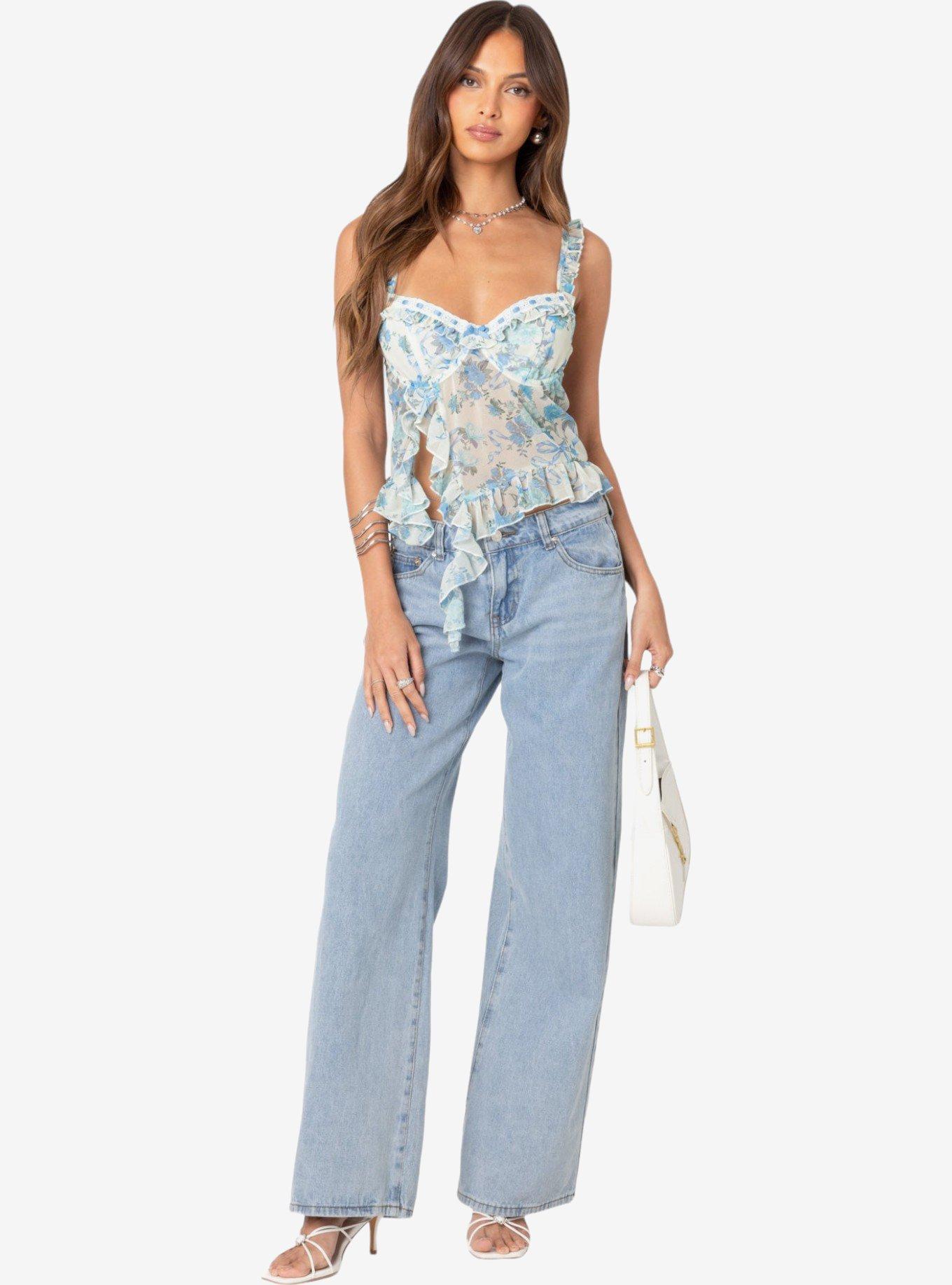 Edikted Cascade Ruffled Bra Top, MULTI, alternate