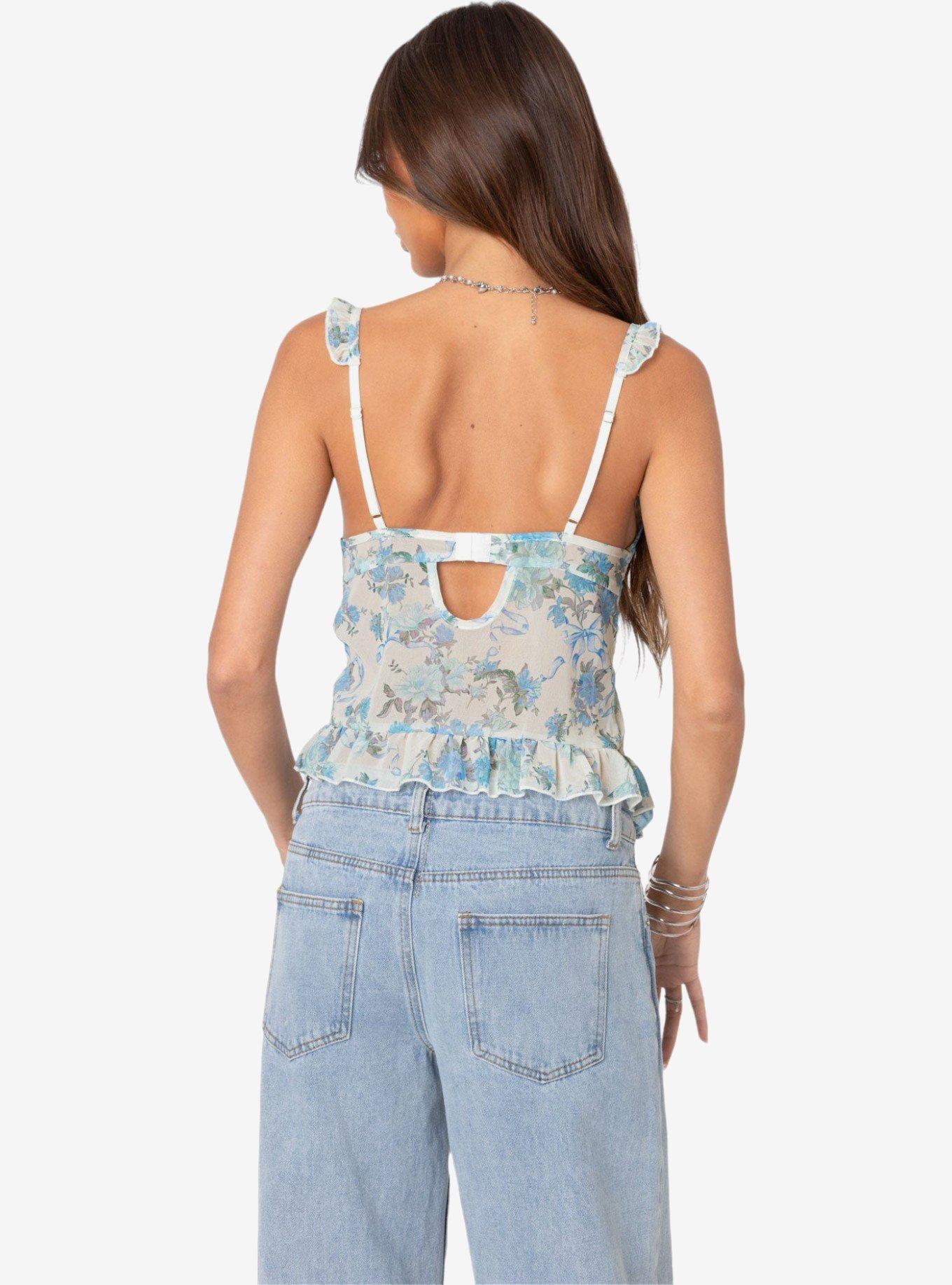 Edikted Cascade Ruffled Bra Top, MULTI, alternate