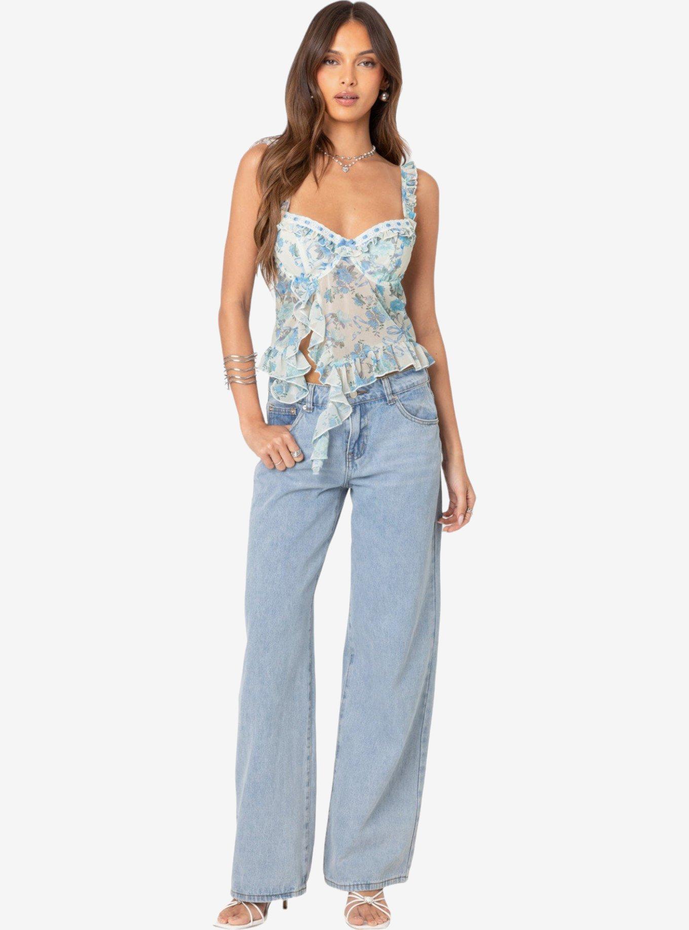 Edikted Cascade Ruffled Bra Top, MULTI, alternate