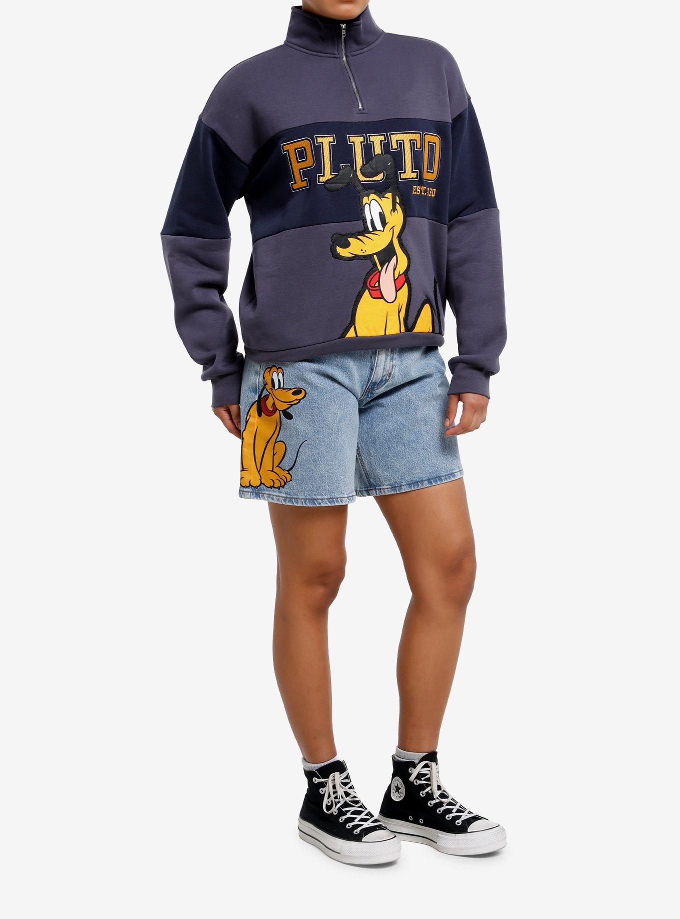 Disney Pluto Color-Block Quarter Zip Sweatshirt, , hi-res