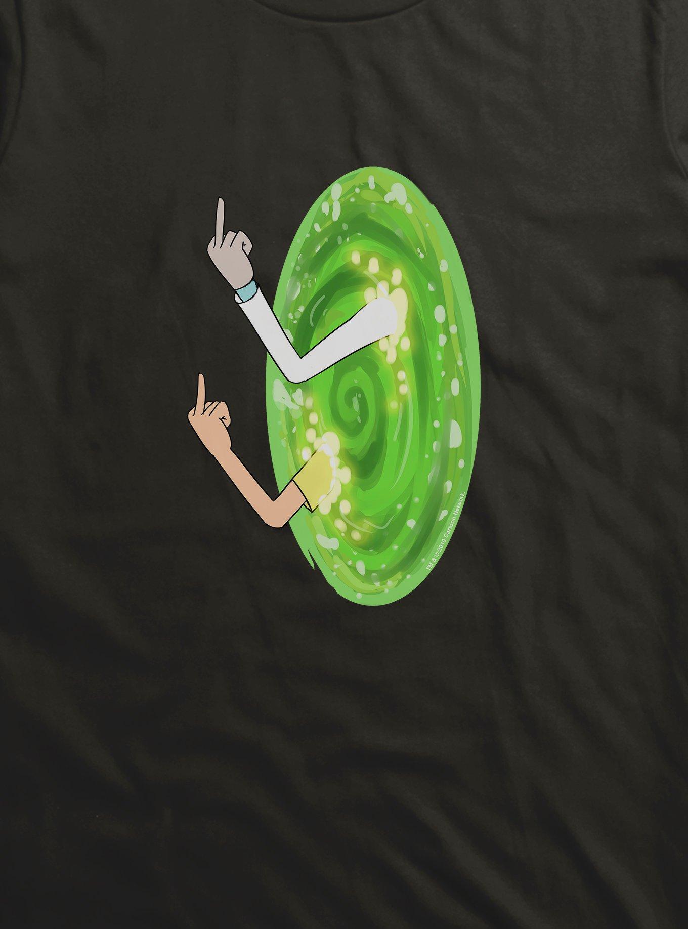 Rick and Morty Portal Middle Finger T-Shirt, , hi-res