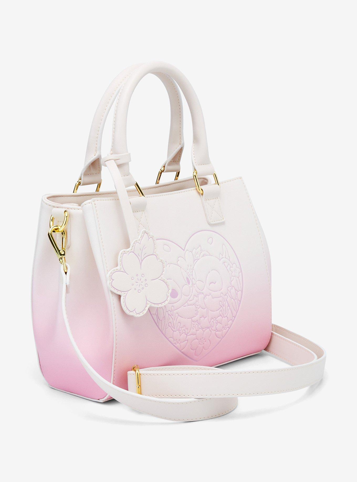 Loungefly Disney Stitch & Angel Cherry Blossom Ombre Satchel Bag, , hi-res