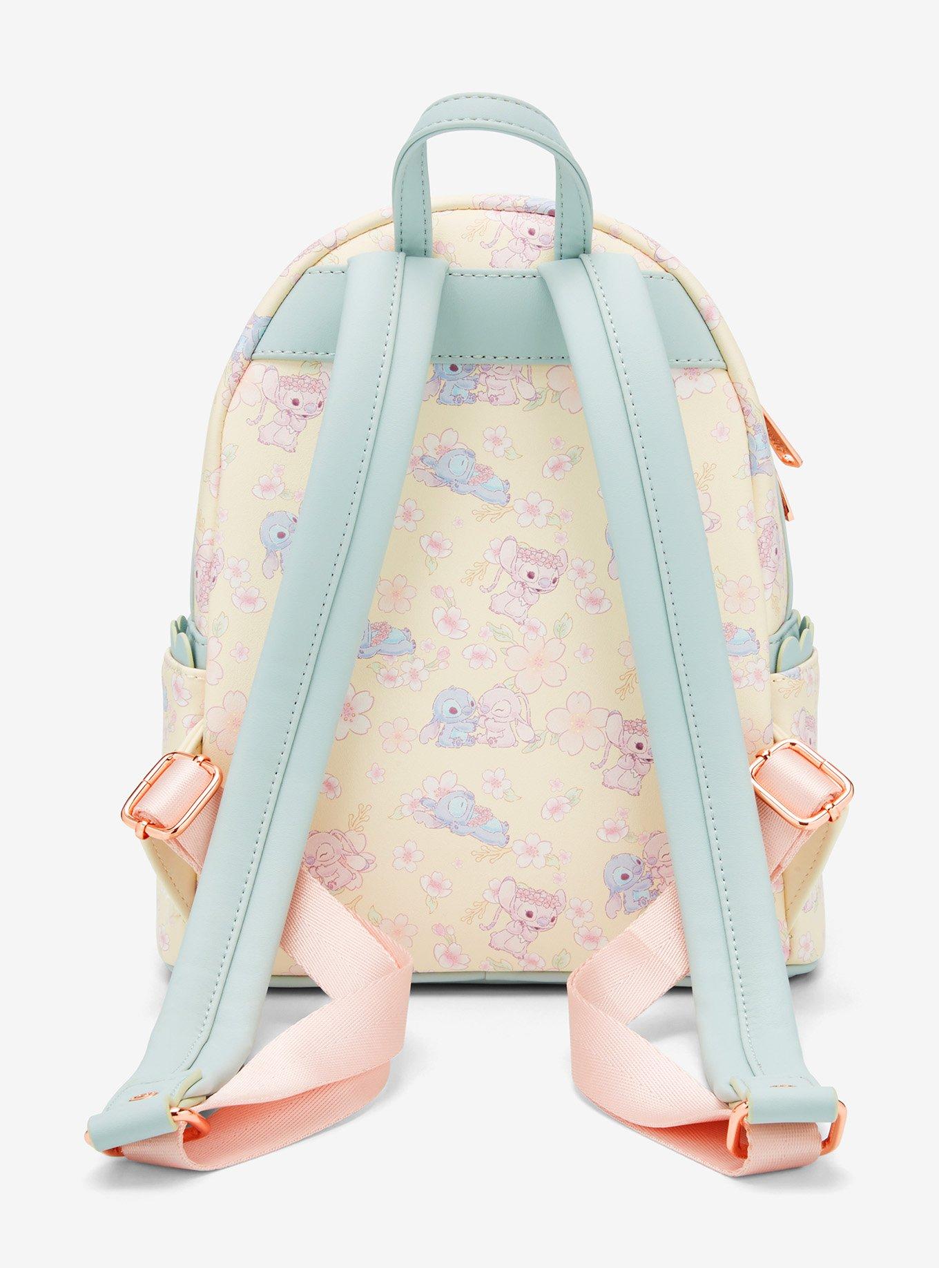 Loungefly Disney Stitch & Angel Pastel Cherry Blossoms Iridescent Mini Backpack, , alternate