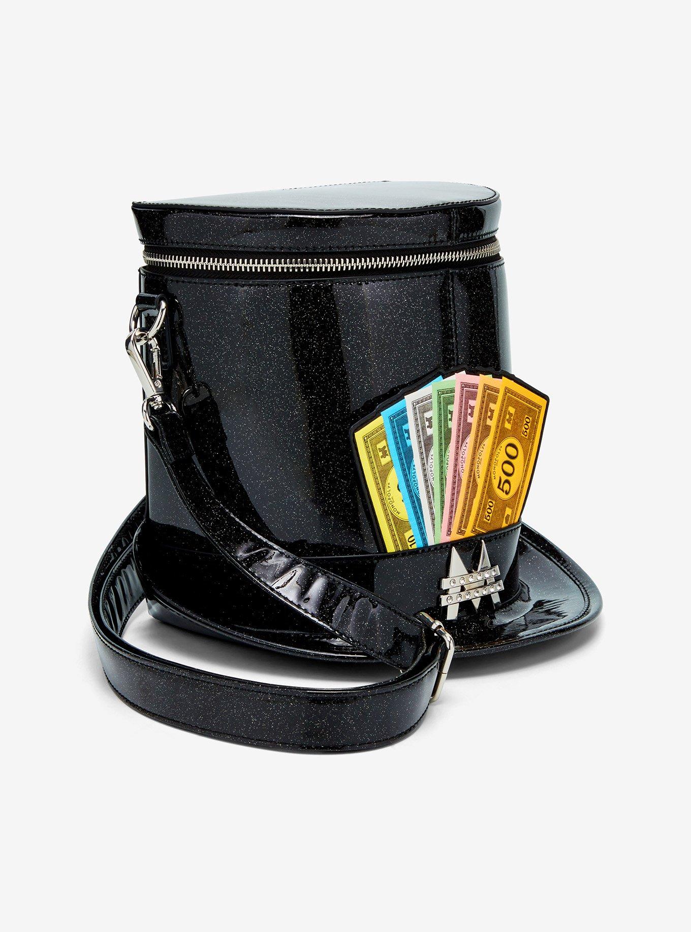 Monopoly Mr. Monopoly Top Hat Glitter Crossbody Bag, , hi-res