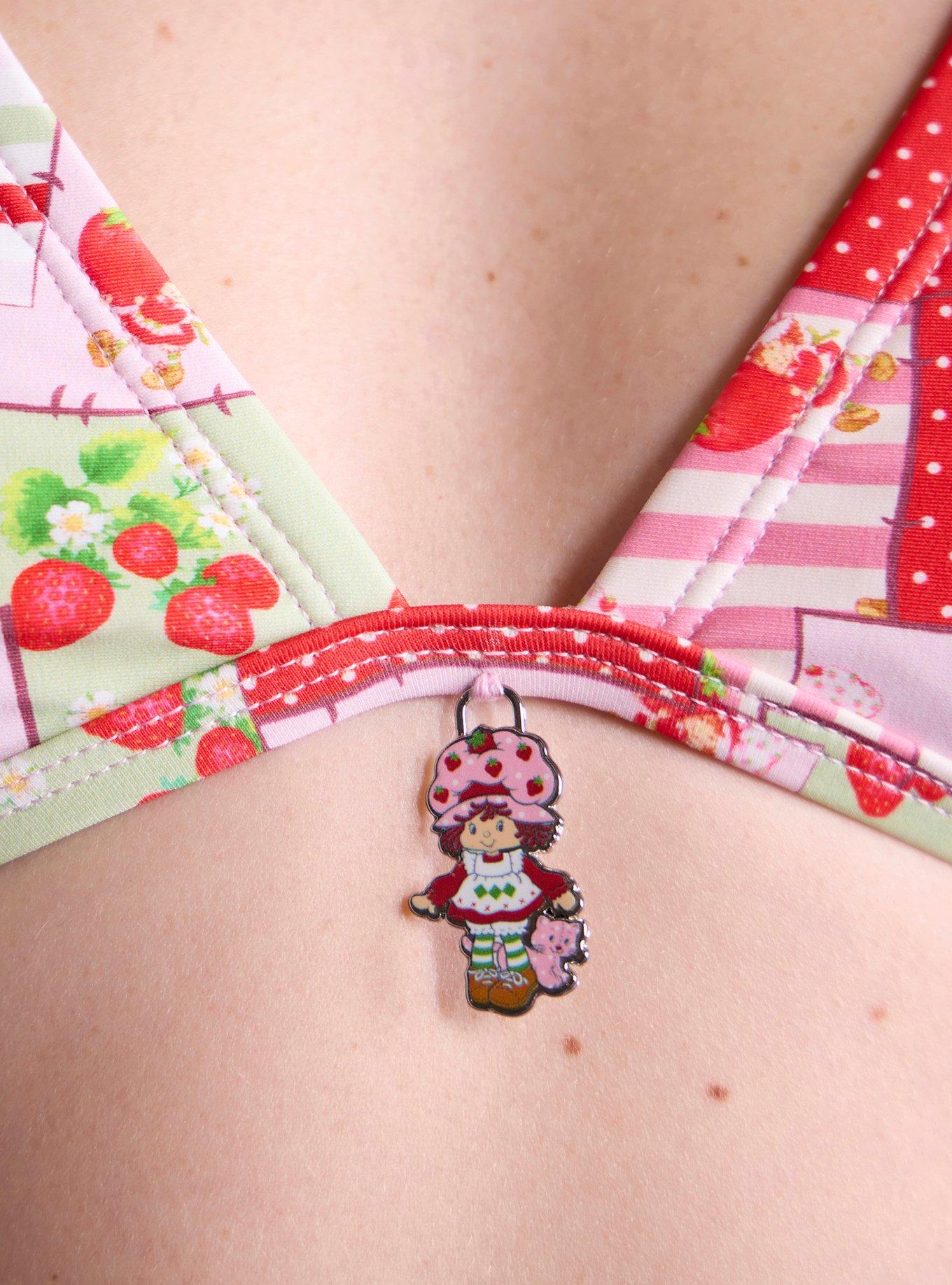 Strawberry Shortcake Patchwork Charm Halter Swim Top, MULTI, alternate