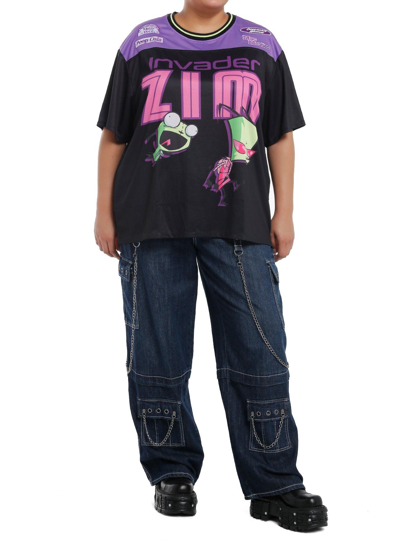 Invader Zim GIR & Zim Girls Soccer Jersey Plus Size, PURPLE, alternate