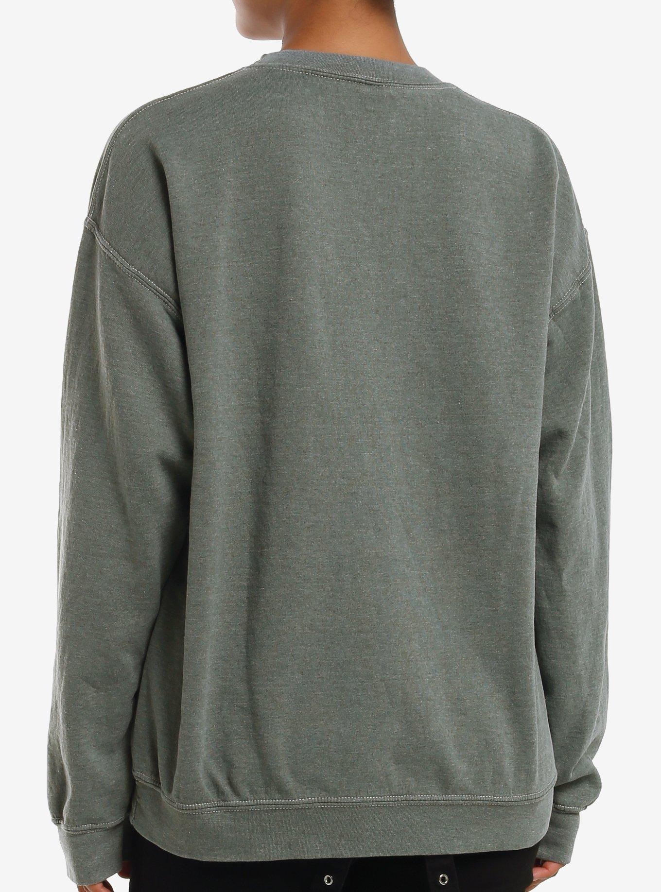 Metallica Double Skull Sweatshirt, MILITARY GREEN, alternate