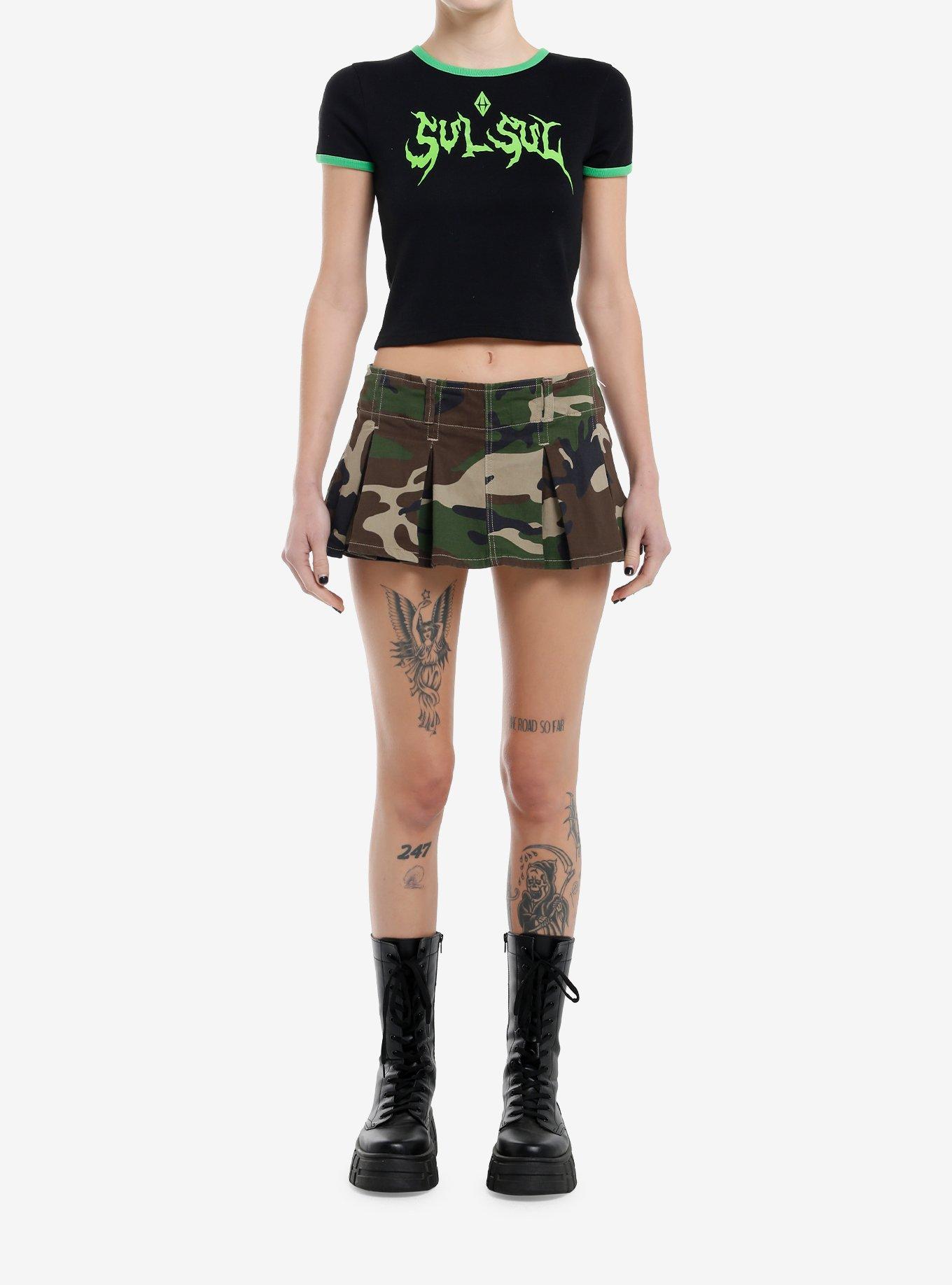 The Sims Sul Sul Green & Black Girls Baby Ringer T-Shirt, NEON GREEN, alternate