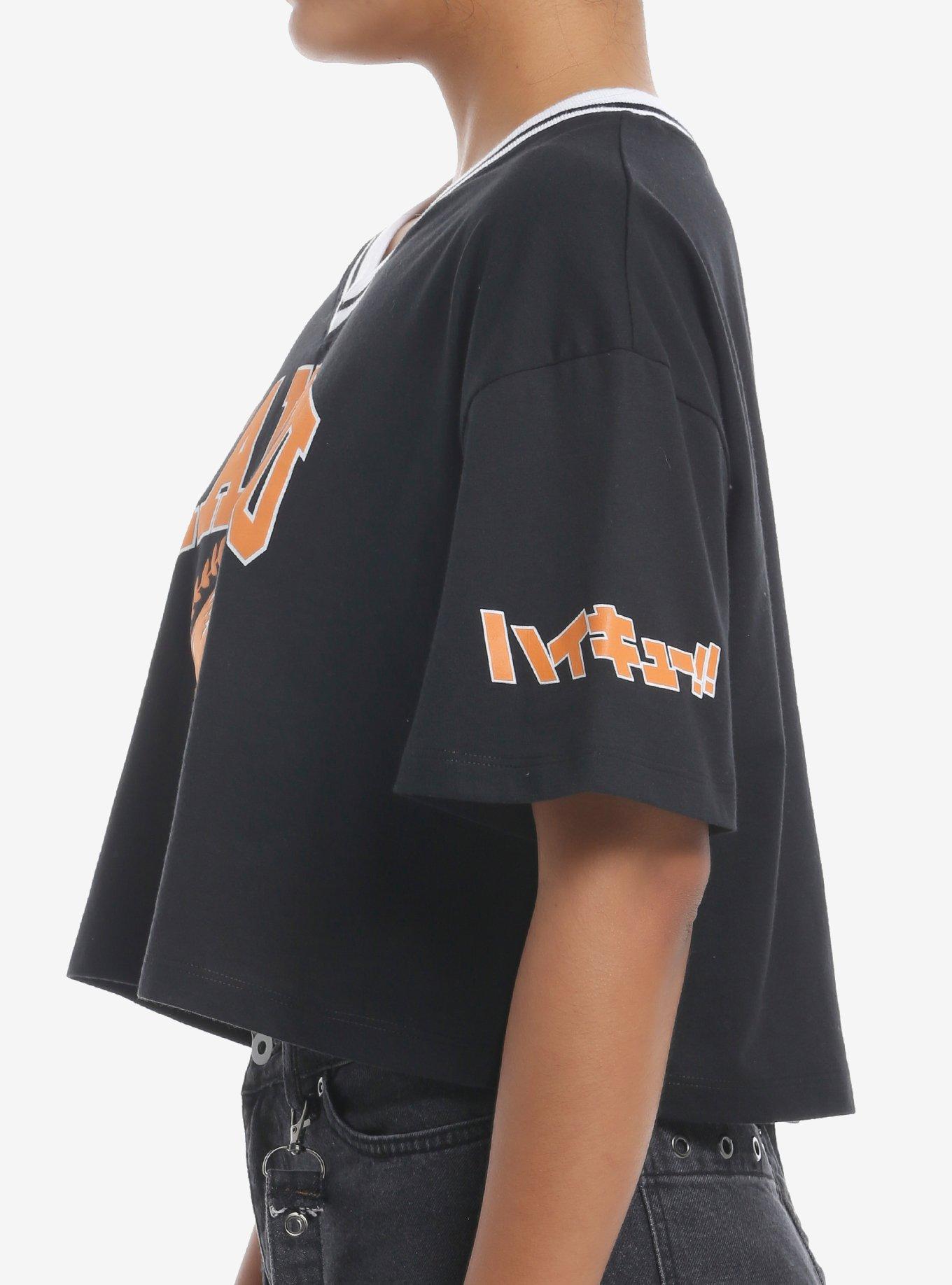 Haikyu!! Karasuno High Varsity Girls Crop T-Shirt, ORANGE, alternate