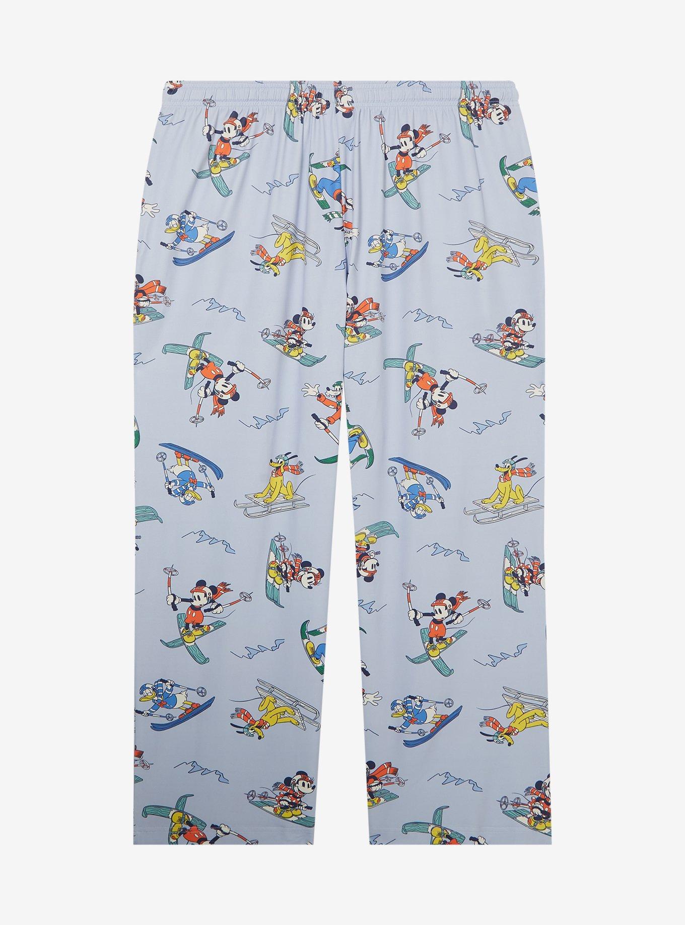 Disney Mickey and Friends Skiing Allover Print Women's Plus Size Sleep Pants - BoxLunch Exclusive, , hi-res