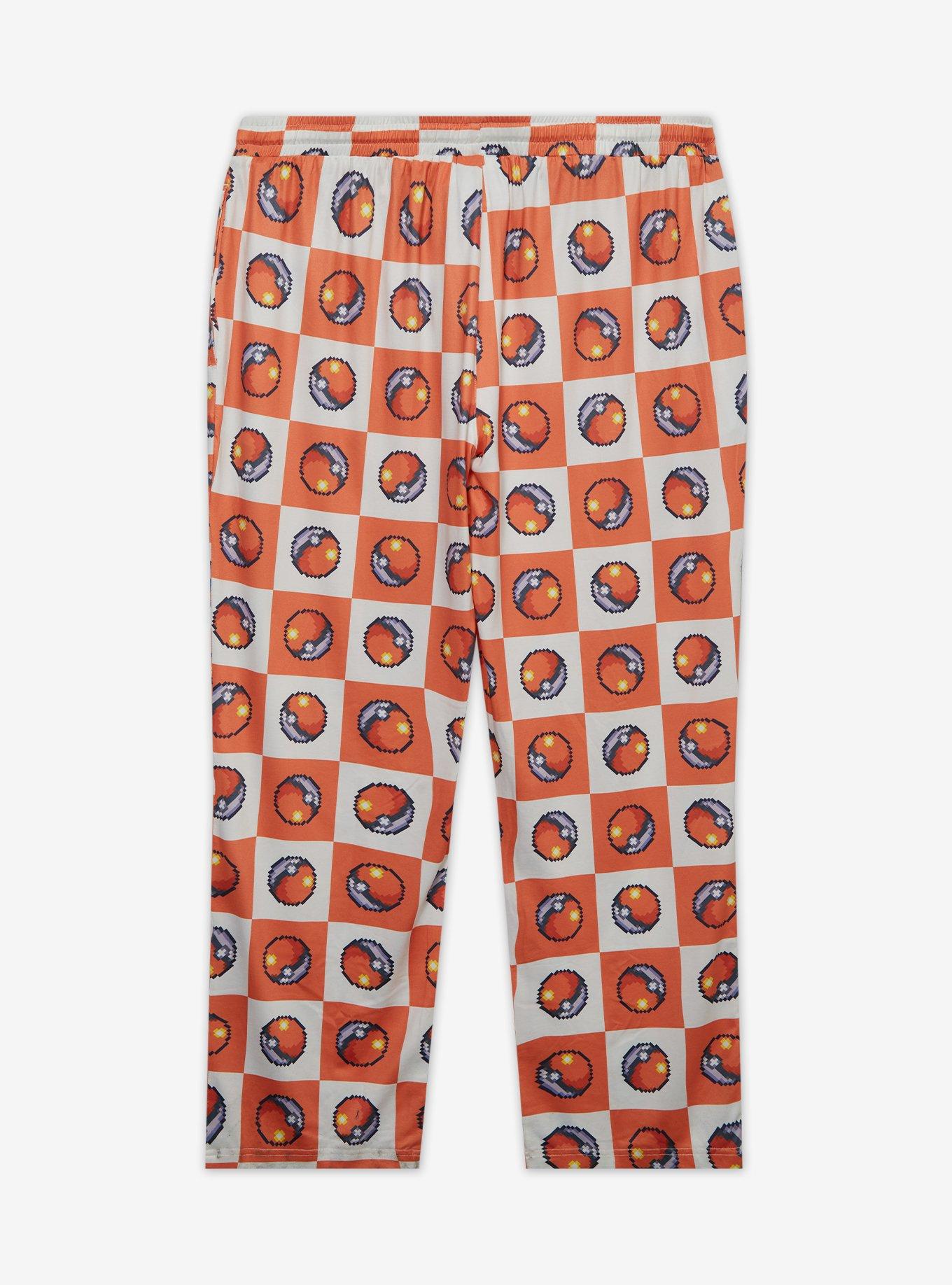Pok&eacute;mon Pok&eacute; Ball Allover Print Checkered Women's Plus Size Sleep Pants, CHECKERED, alternate