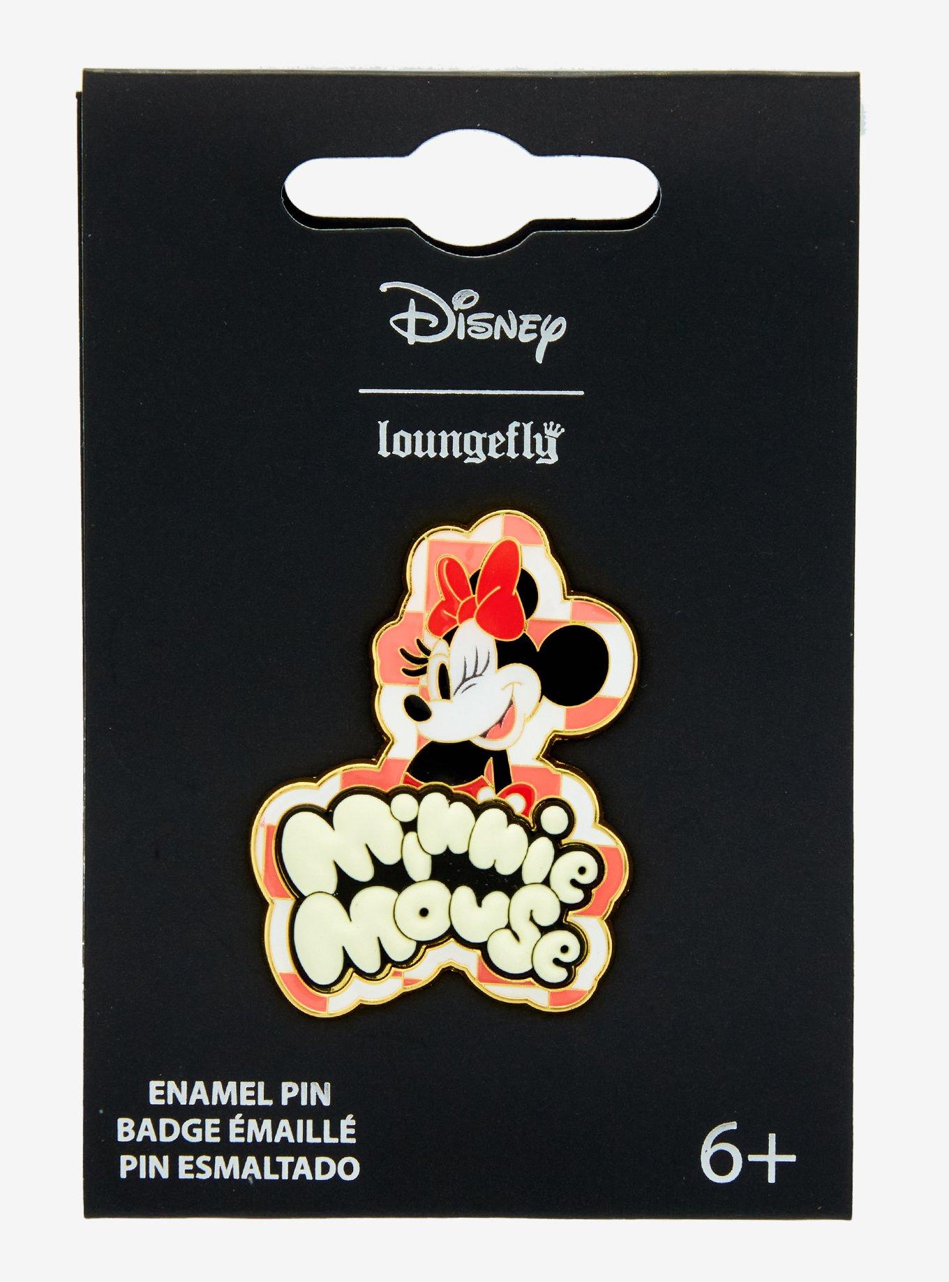 Loungefly Disney Minnie Mouse Checkered Portrait Enamel Pin - BoxLunch Exclusive, , hi-res