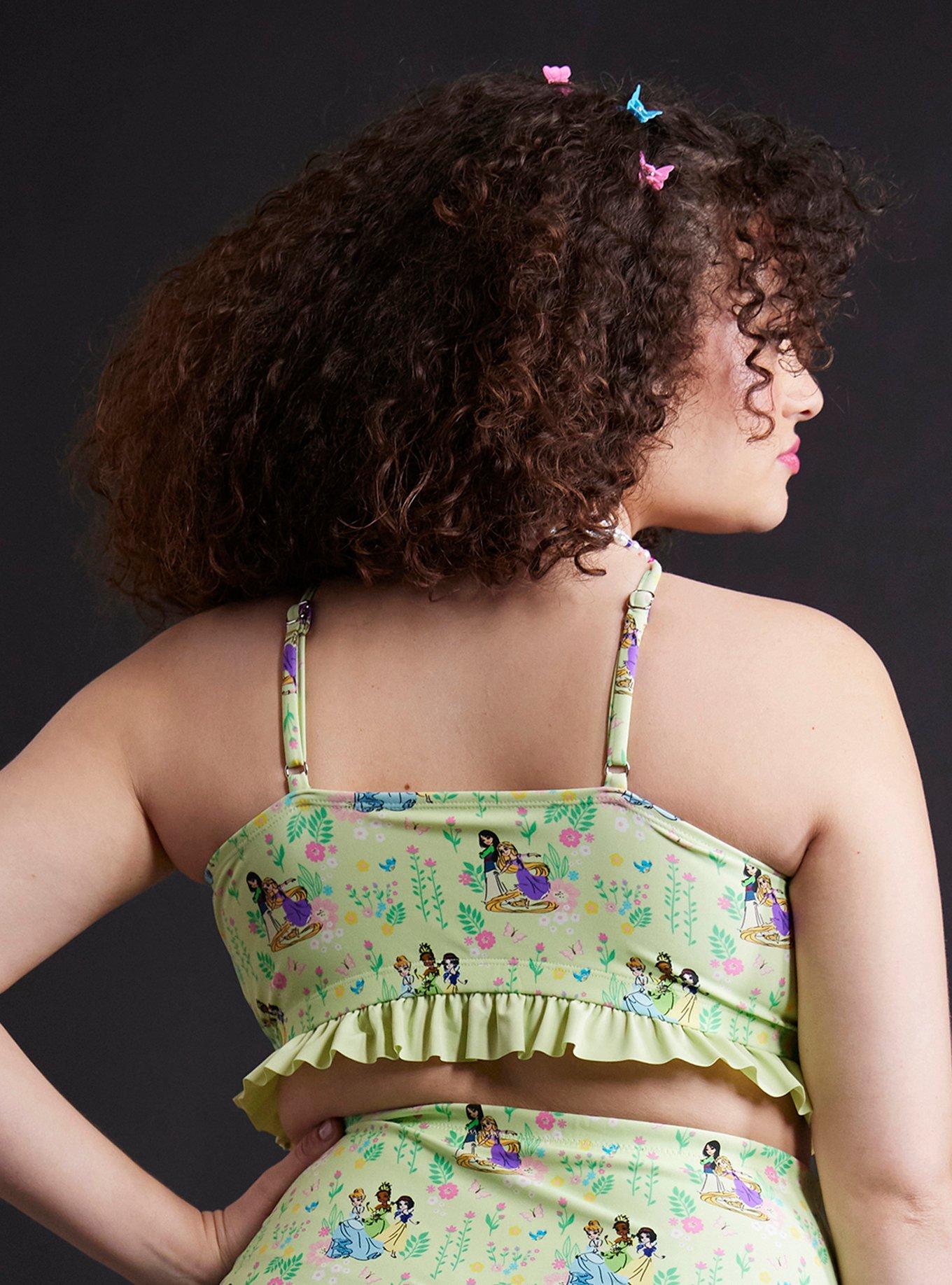 Disney Princess Floral Ruffle Swim Top Plus Size, MULTI, alternate