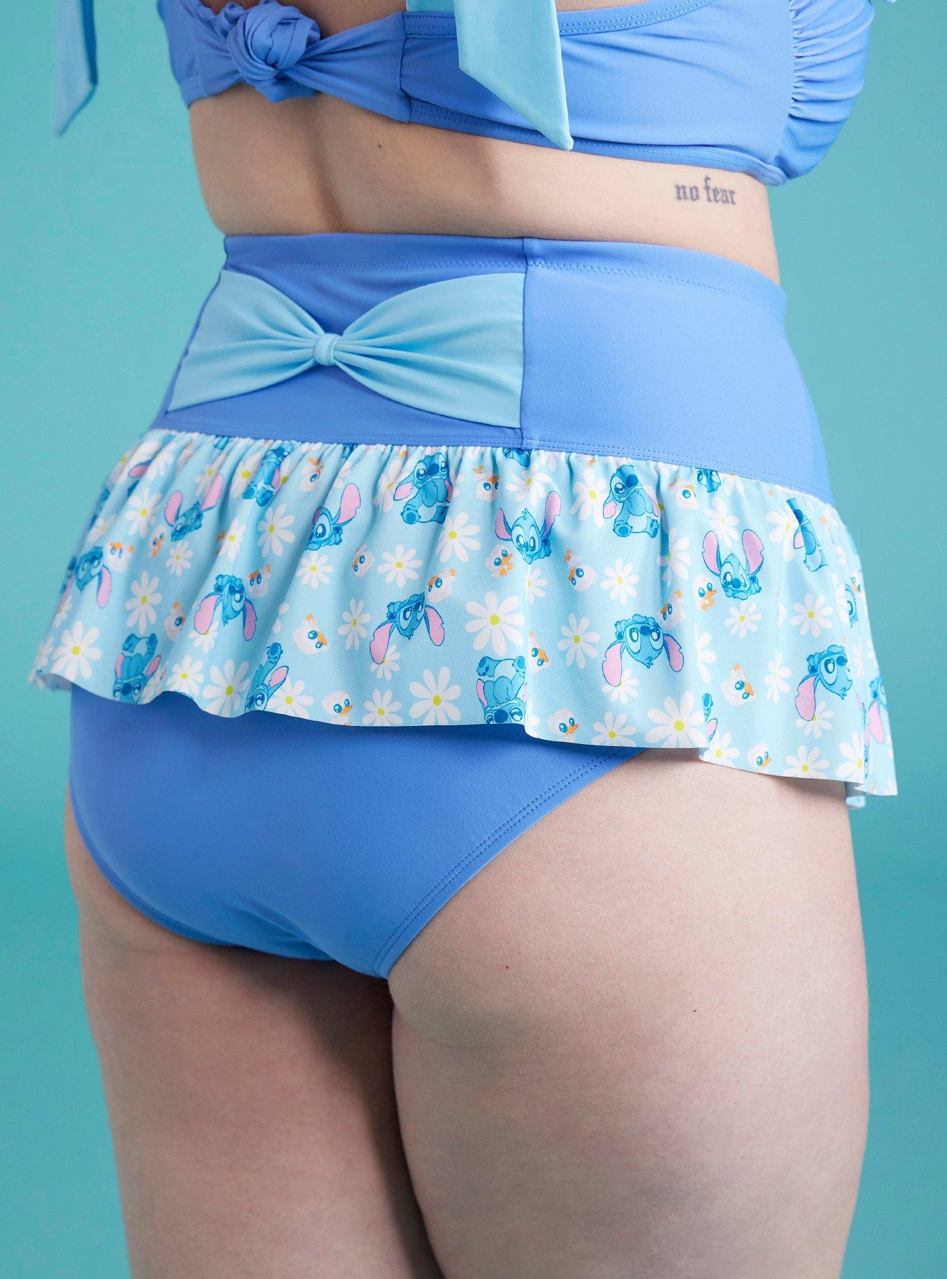 Disney Stitch & Ducks Floral Skirted Swim Bottoms Plus Size, MULTI, alternate