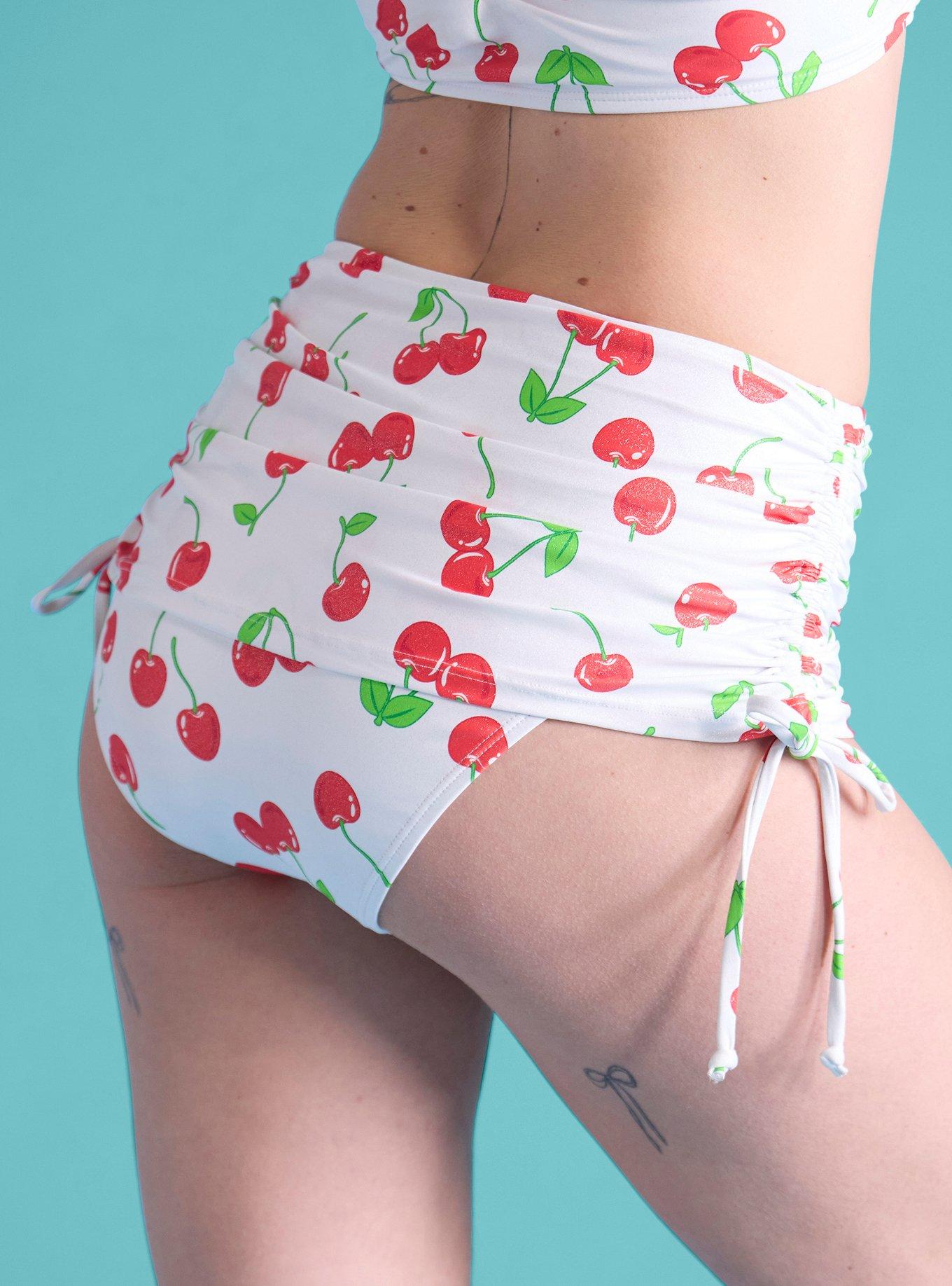 Cherry Shimmer Skirted Swim Bottoms, MULTI, alternate