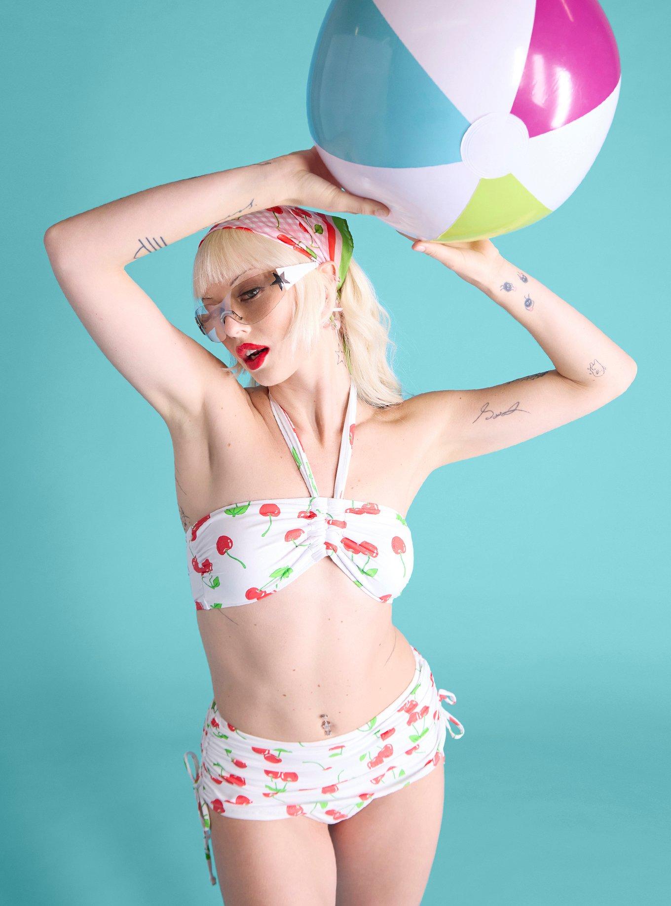 Cherry Shimmer Skirted Swim Bottoms, MULTI, alternate