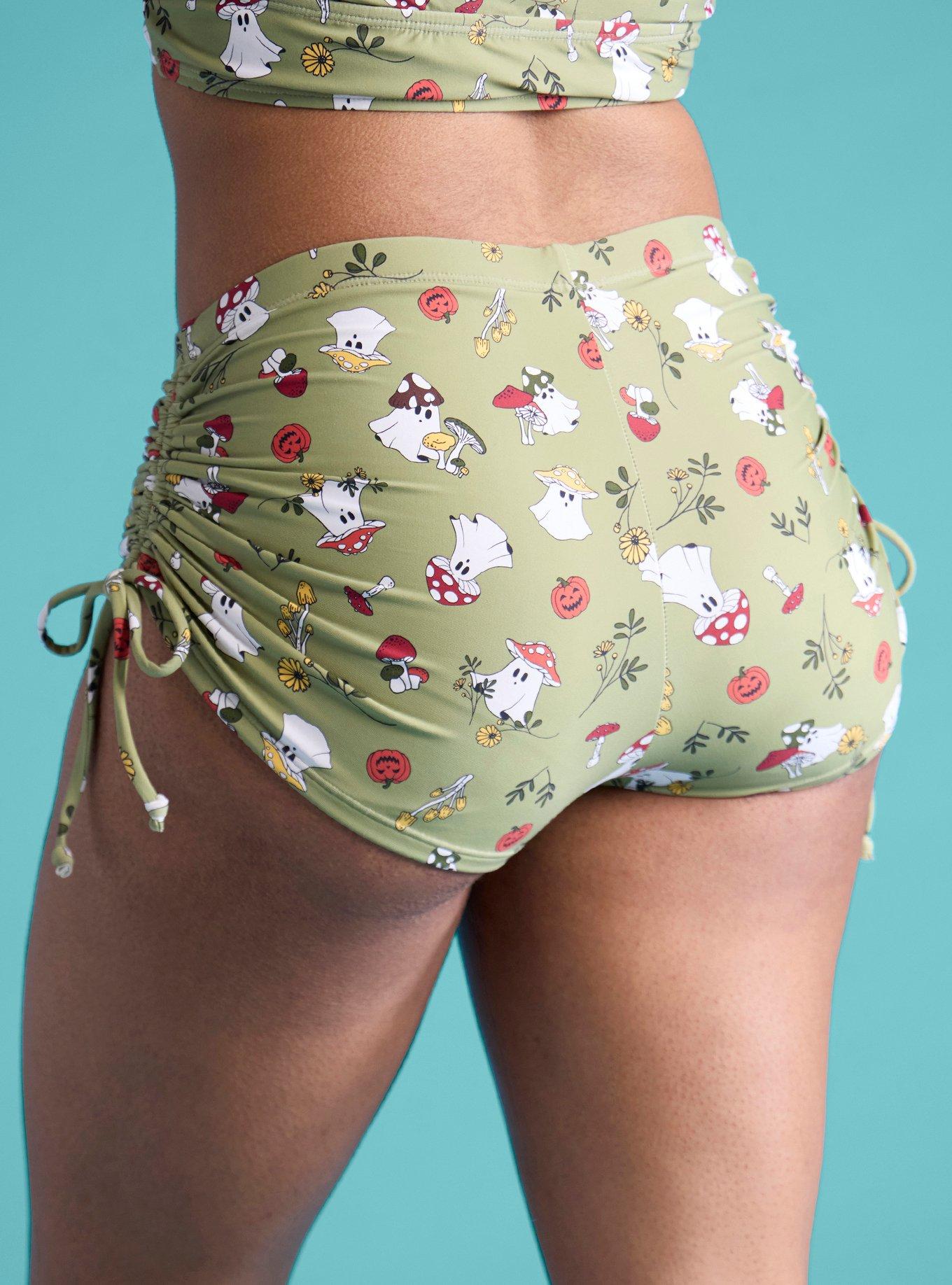 Mushroom Ghost Ruched Swim Bottoms, MULTI, alternate