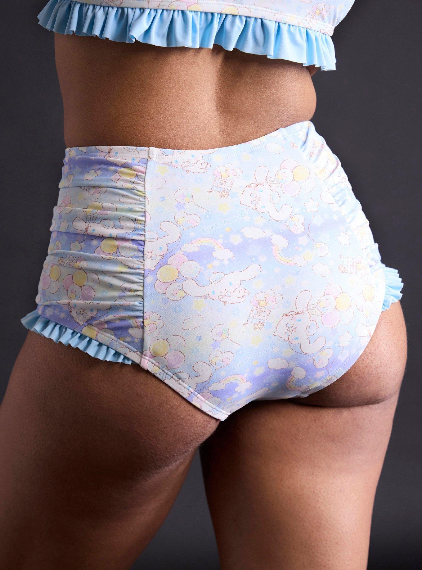 Cinnamoroll Balloons Ruffle High-Waisted Swim Bottoms, MULTI, alternate