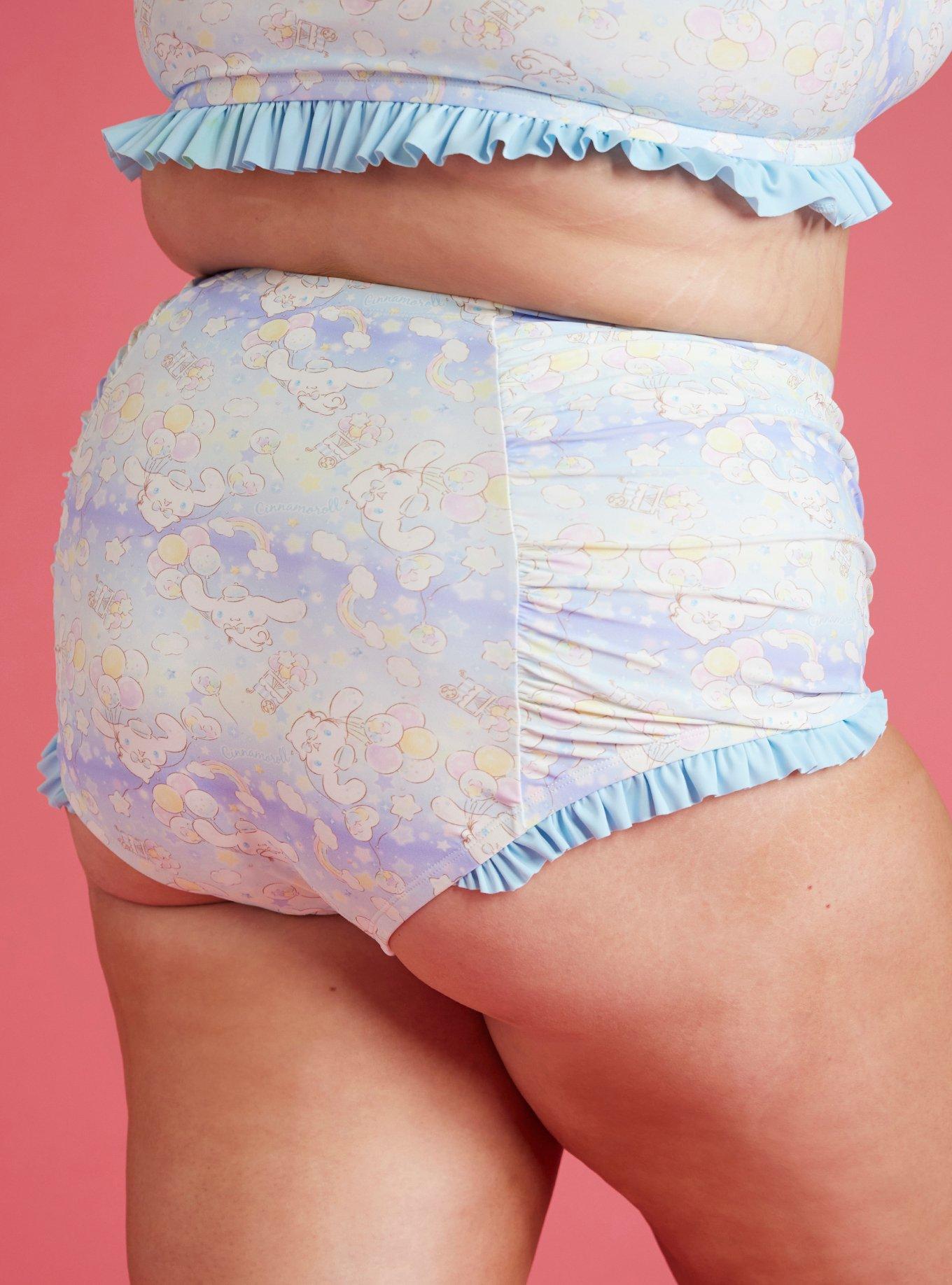 Cinnamoroll Balloons Ruffle High-Waisted Swim Bottoms Plus Size, MULTI, alternate