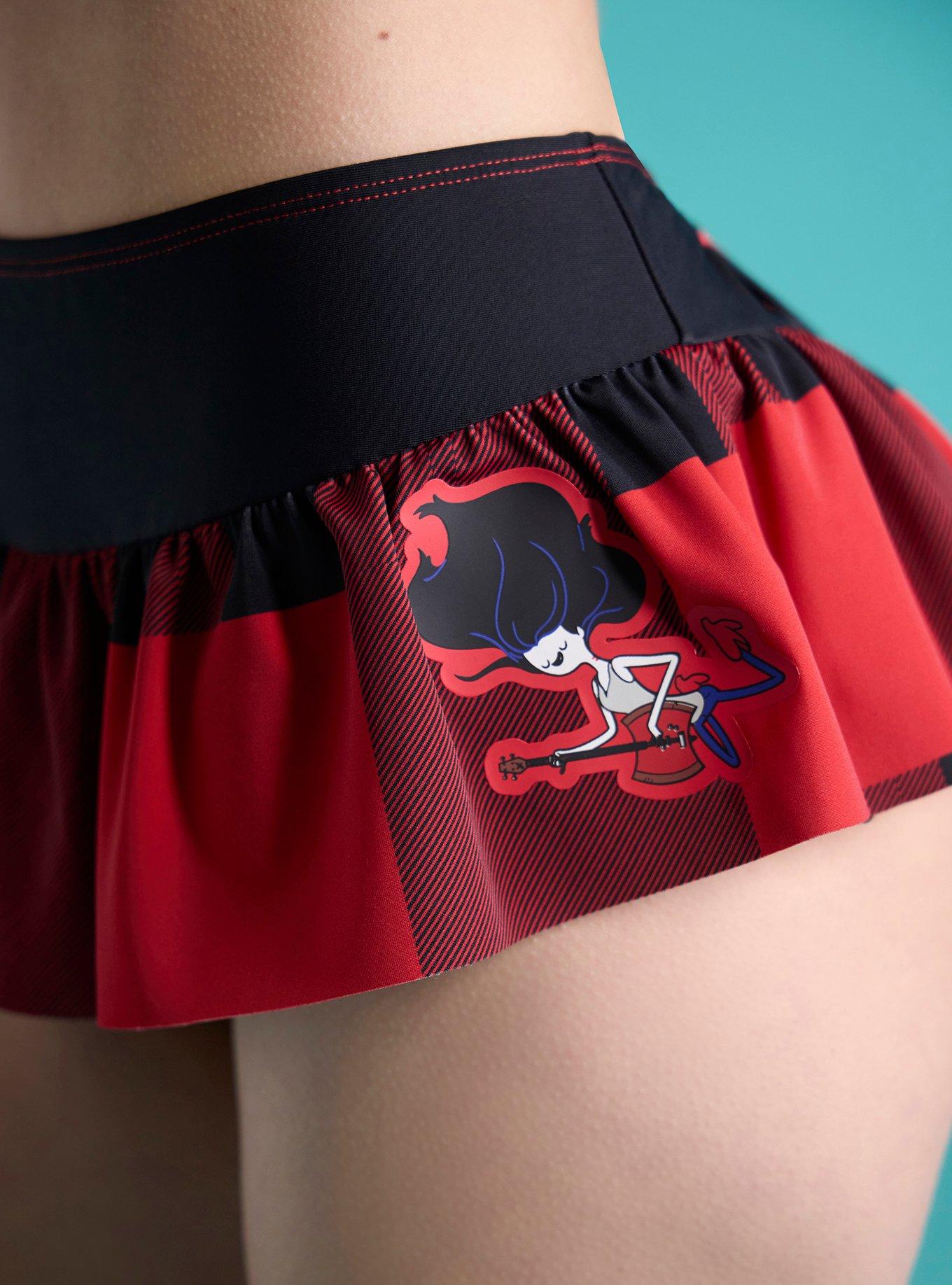 Adventure Time Marceline Plaid Skirted Swim Bottoms, MULTI, alternate
