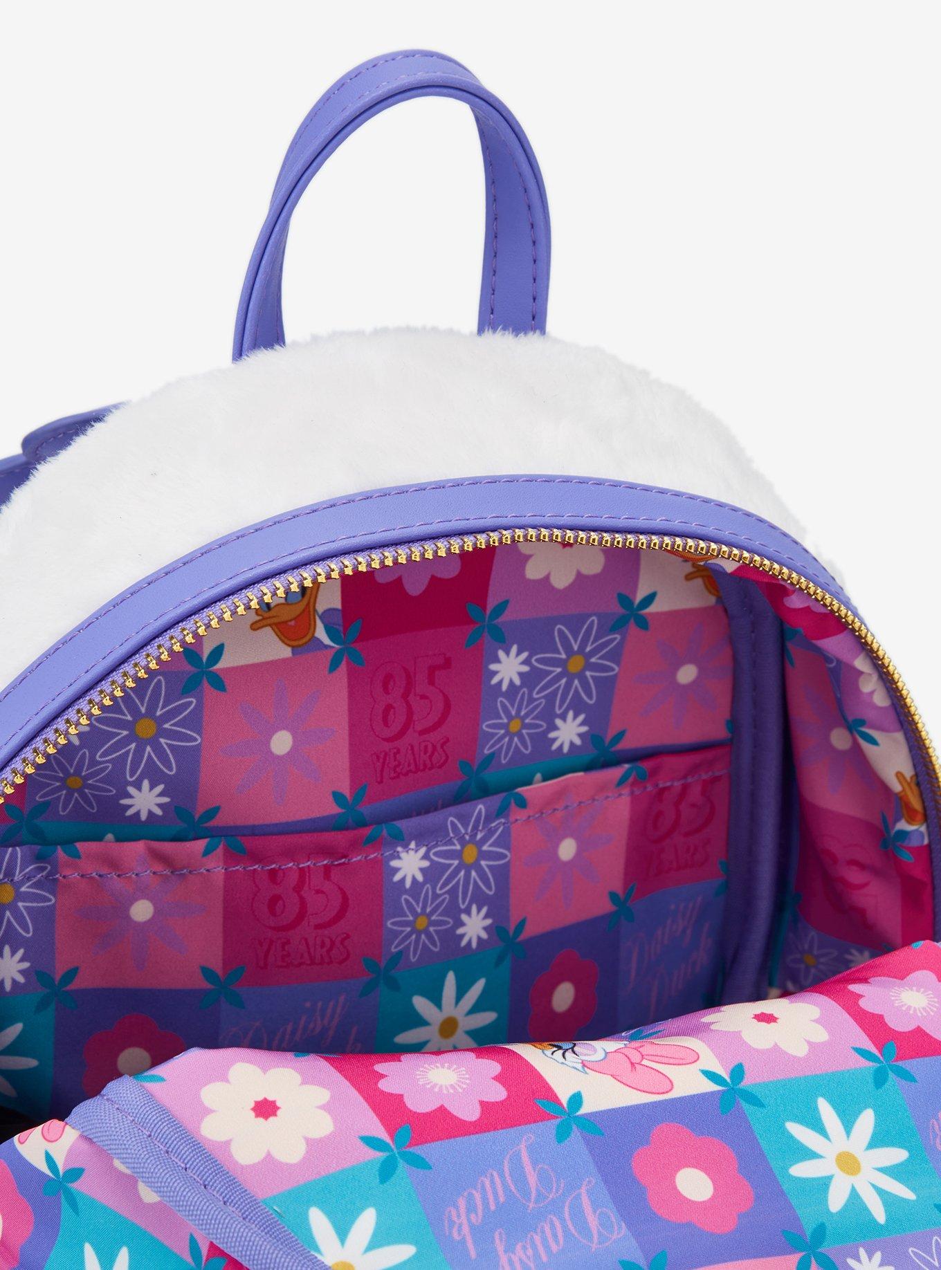 Loungefly Disney Daisy Duck 85th Anniversary Daisy Figural Sequin Mini Backpack, , alternate